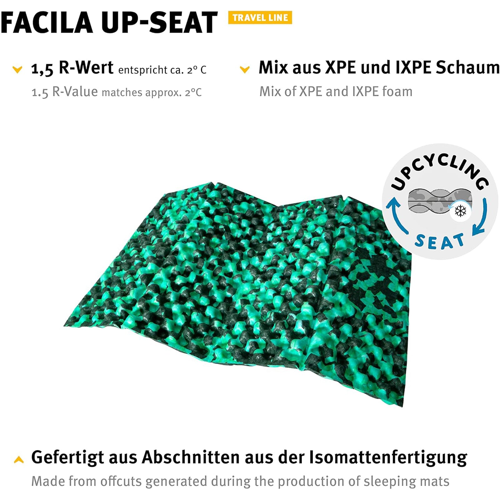 WECHSEL Thermo zitkussen Facila UpSeat Outdoor-kussen Campingkussen Opvouwbaar