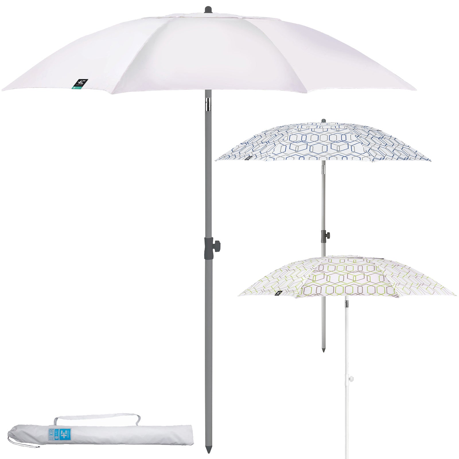 Parasol de plage TERRA NATION Au Kiri rPET rond UPF 50+ recyclé Ø1,8 m