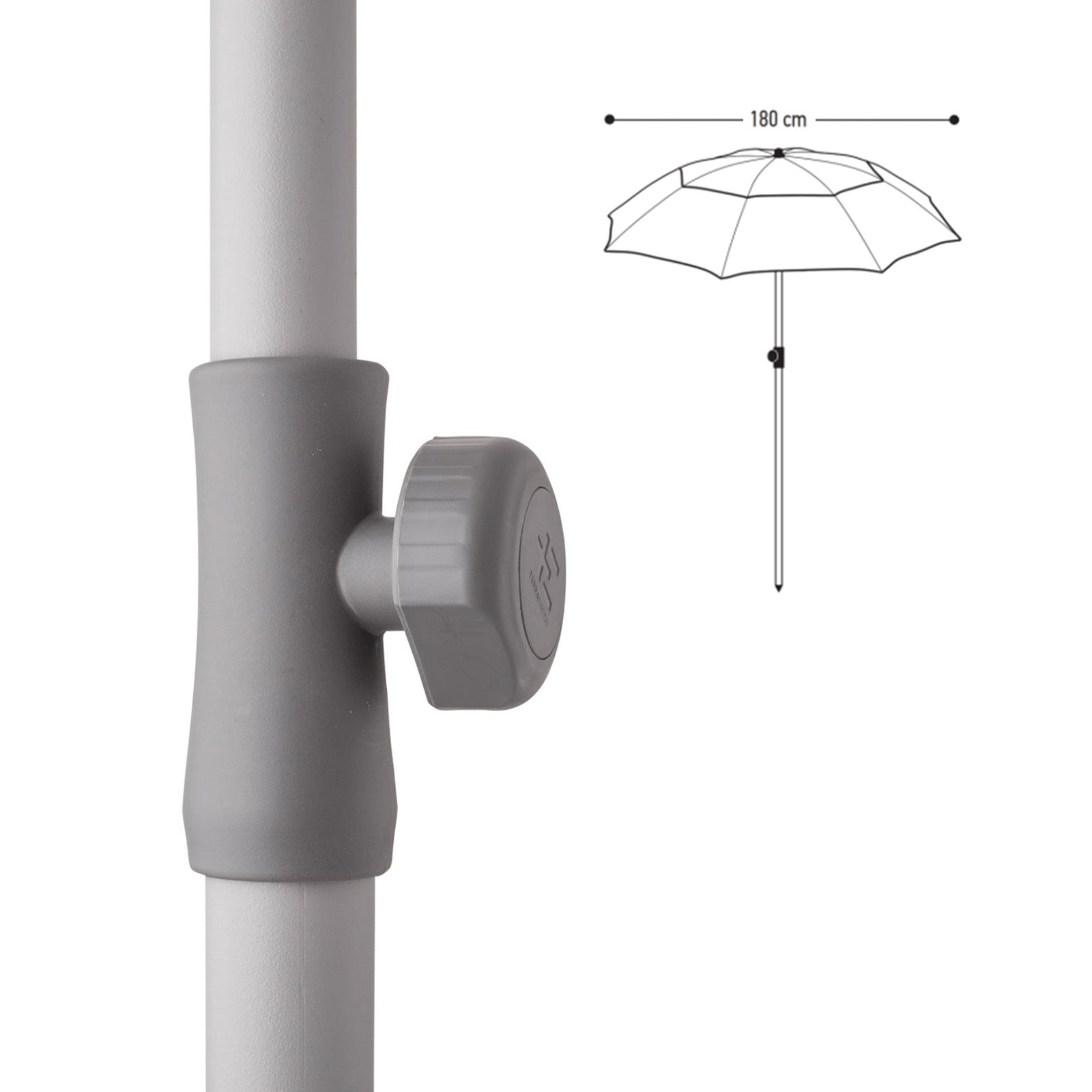 Parasol de plage TERRA NATION Au Kiri rPET rond UPF 50+ recyclé Ø1,8 m