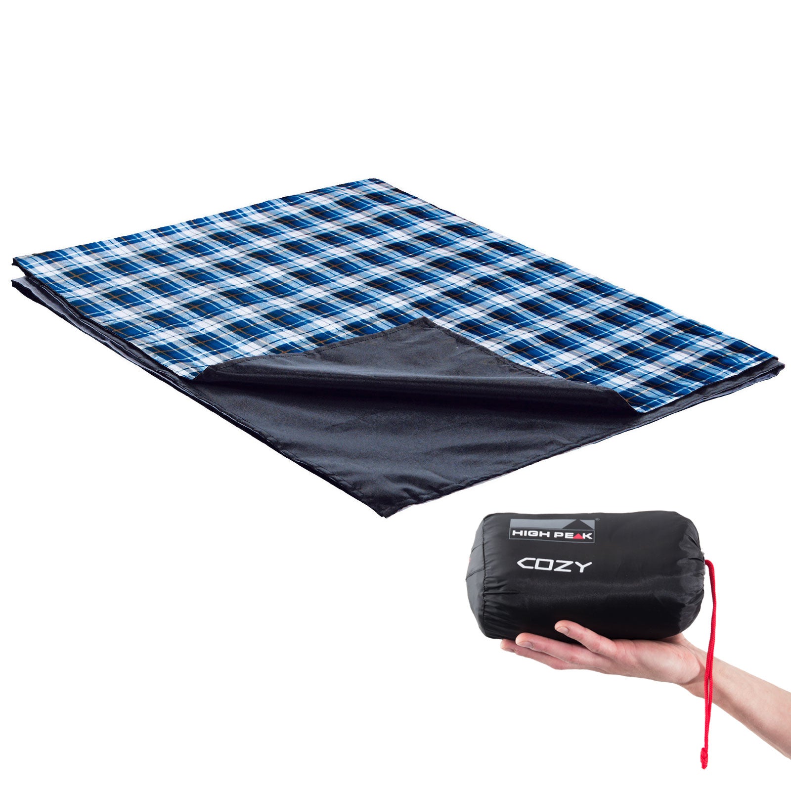 HIGH PEAK Campingdecke Cozy Picknickdecke Reisedecke Strand Decke Picknick 180cm