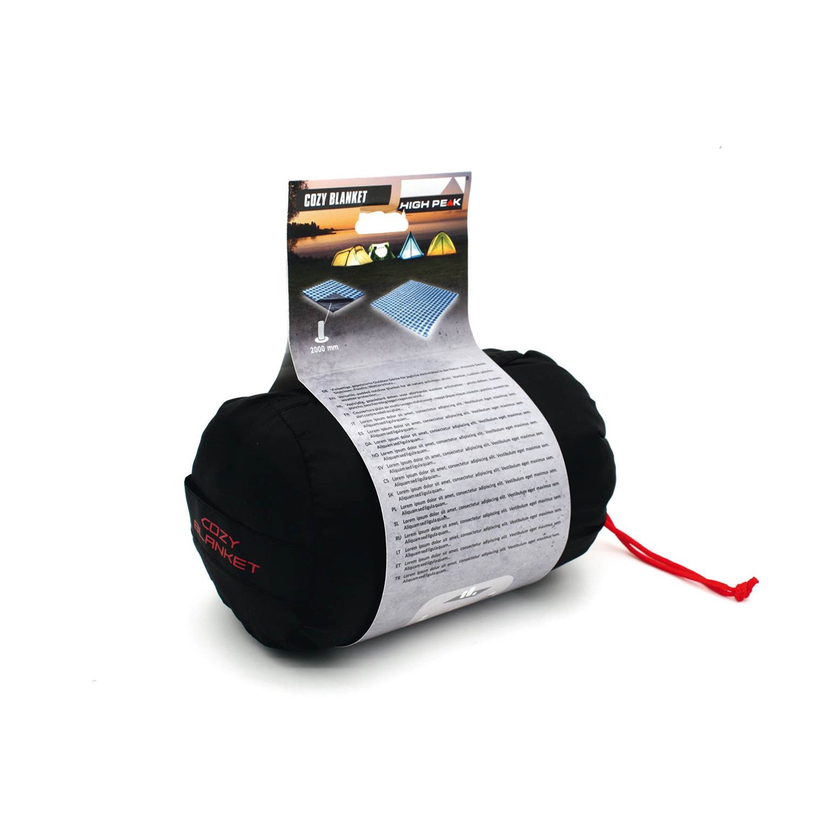 Couverture de camping HIGH PEAK, couverture de pique-nique confortable, couverture de voyage, couverture de plage, pique-nique 180 cm
