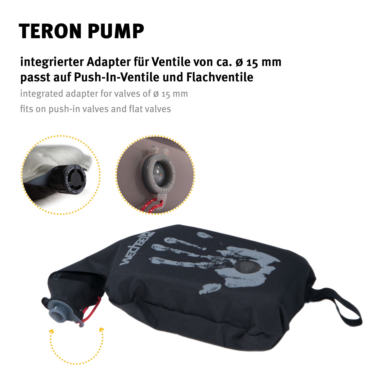 Pompe à main CHANGE Pompe Teron Pompe à air Mousse pour tapis de camping Tapis de couchage