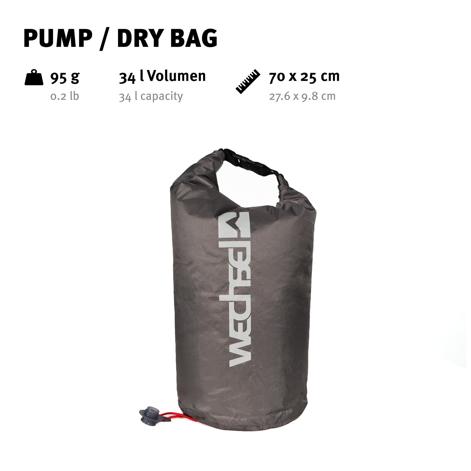 WECHSEL Isomatten Pumpsack Dry Bag Roll Pack Sack Beutel Luft Pumpe Matratze