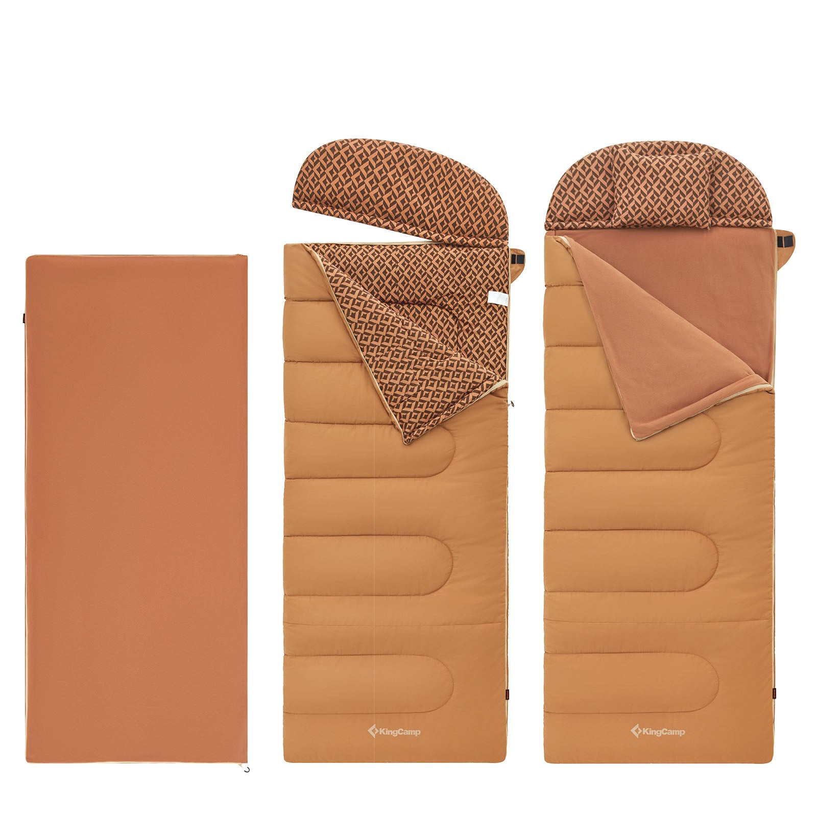 KINGCAMP Deckenschlafsack Forest Winter Schlafsack XL Lang Breit Baumwolle -22°C