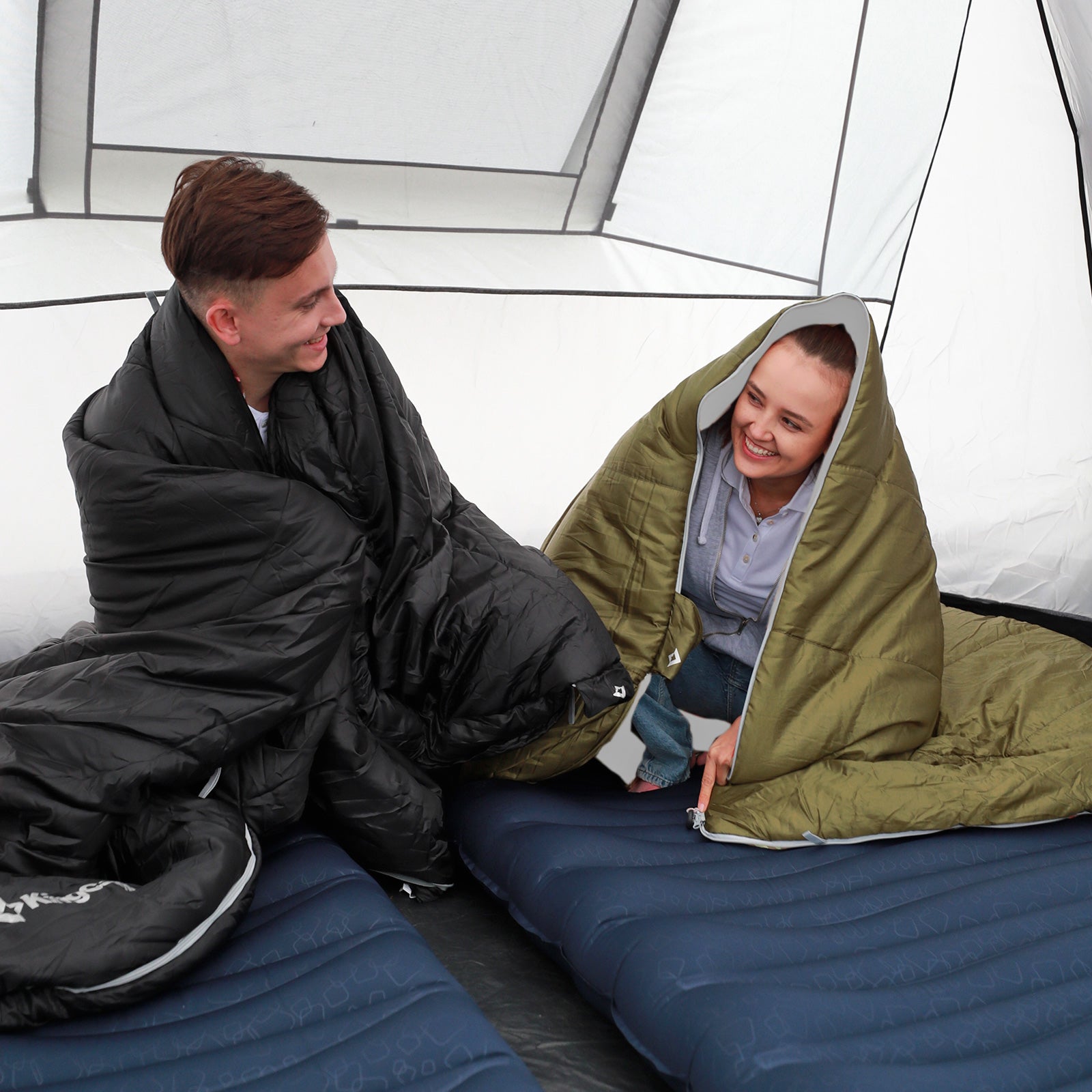 Sac de couchage couverture KINGCAMP Oasis 250 Camping d'été en plein air 2,2 m de long et de large -3 °C