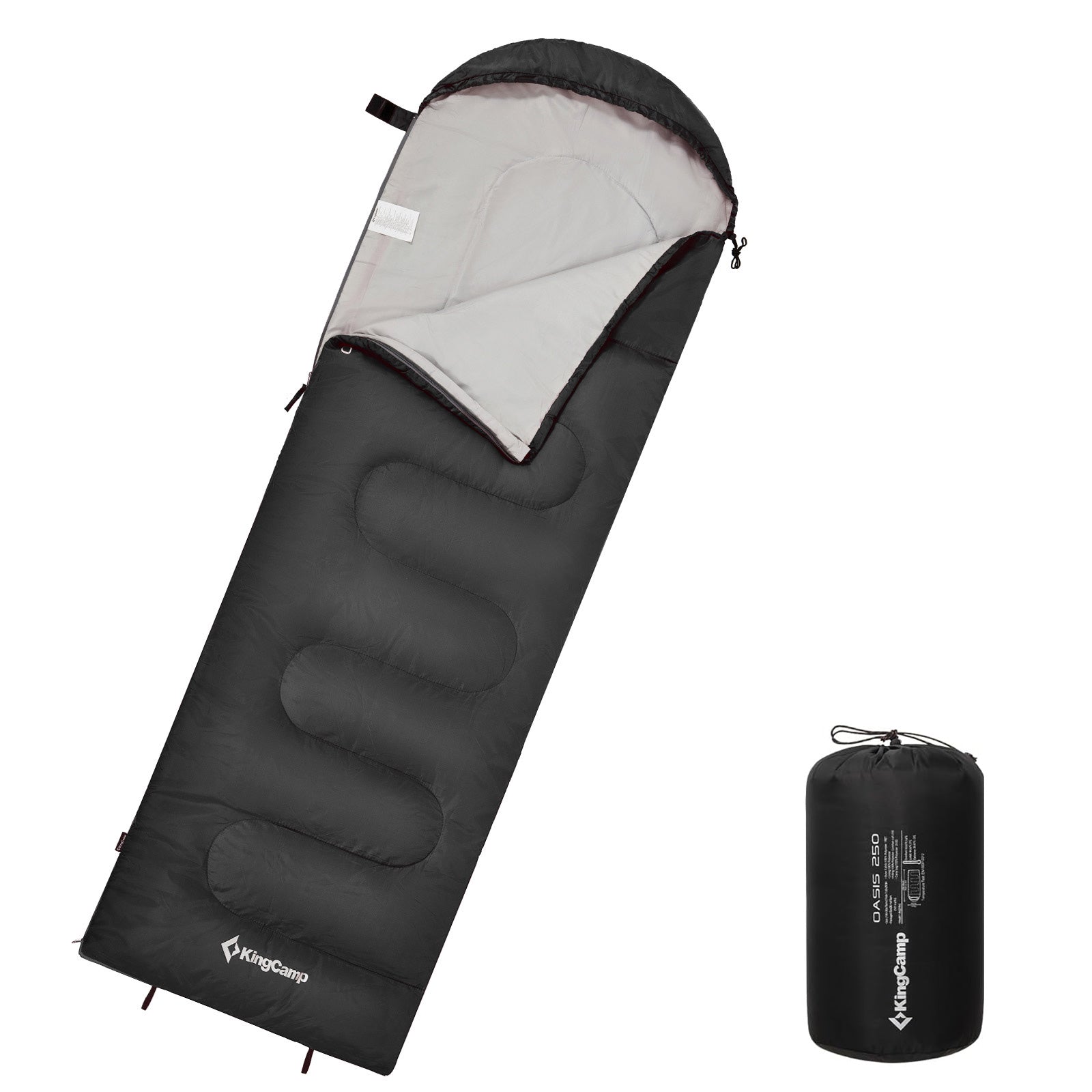 Sac de couchage couverture KINGCAMP Oasis 250 Camping d'été en plein air 2,2 m de long et de large -3 °C