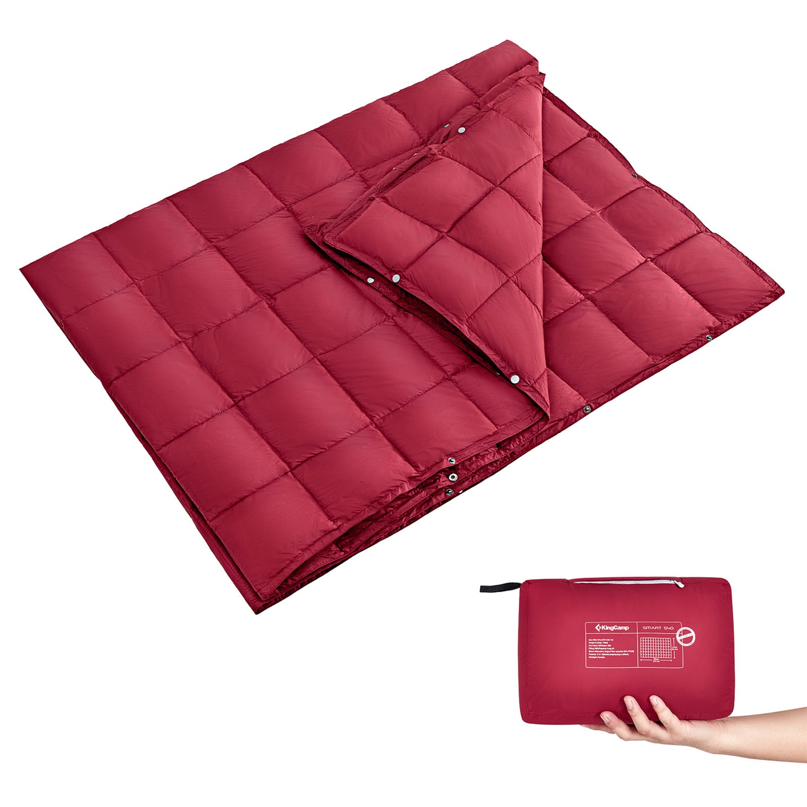 Couverture de camping KINGCAMP Smart 540, tapis de pique-nique, de plage, de parc, légère, 540 g