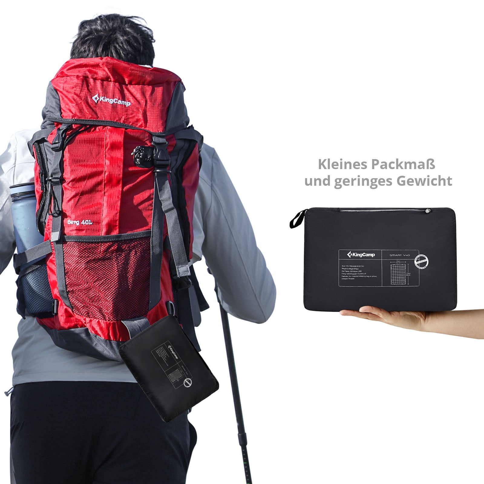 Couverture de camping KINGCAMP Smart 540, tapis de pique-nique, de plage, de parc, légère, 540 g