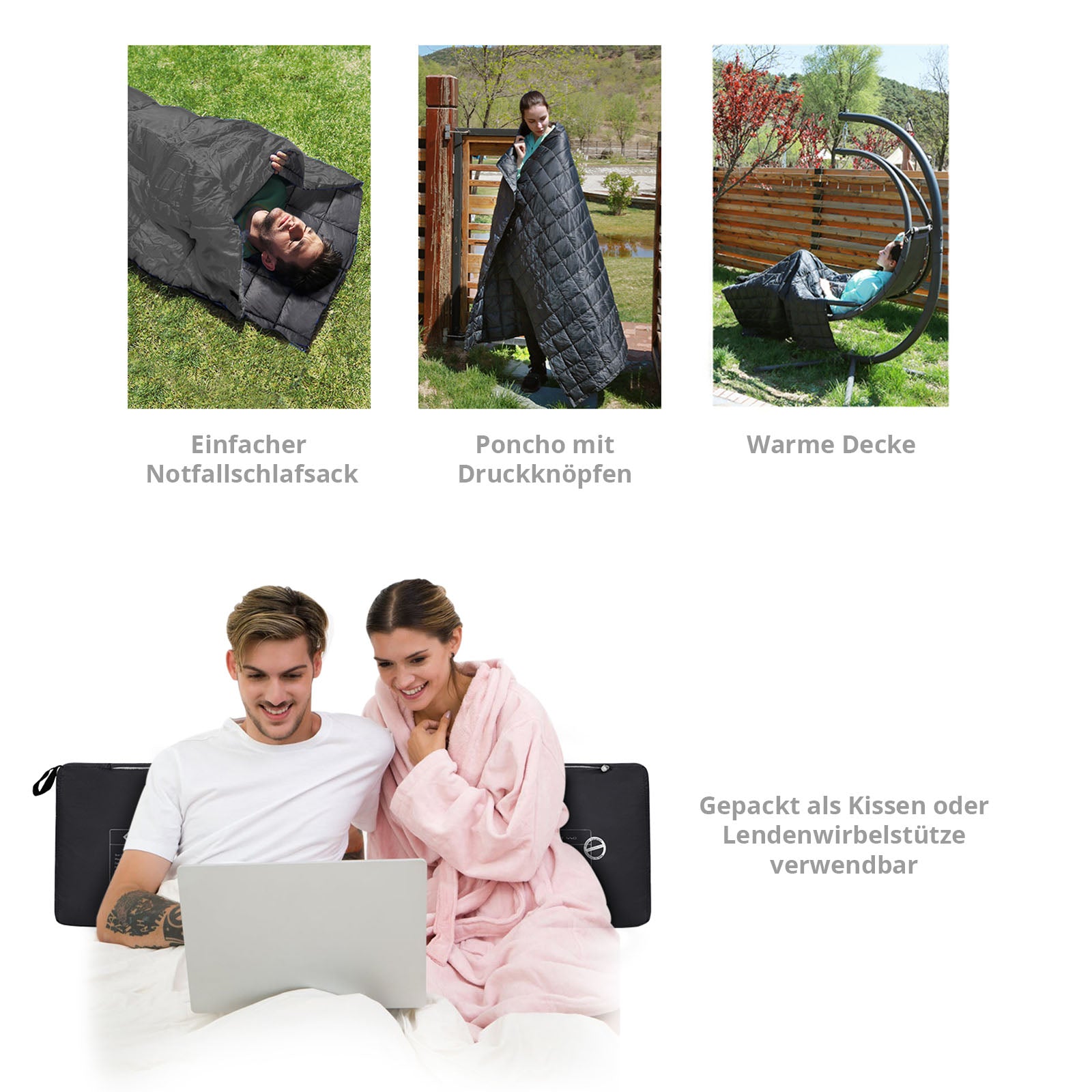 Couverture de camping KINGCAMP Smart 540, tapis de pique-nique, de plage, de parc, légère, 540 g