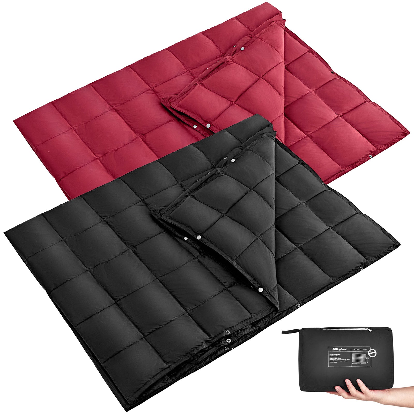 Couverture de camping KINGCAMP Smart 540, tapis de pique-nique, de plage, de parc, légère, 540 g