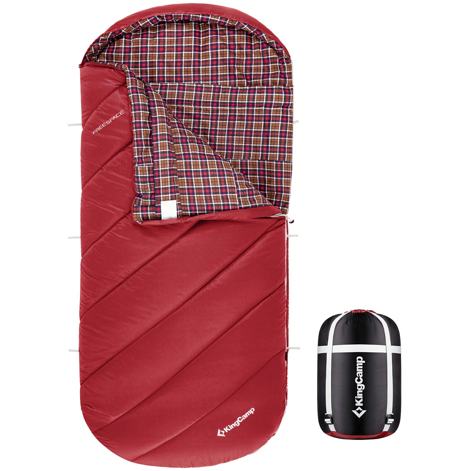 KINGCAMP Deckenschlafsack Freespace 250 Winter Schlafsack Breit Baumwolle -8°C