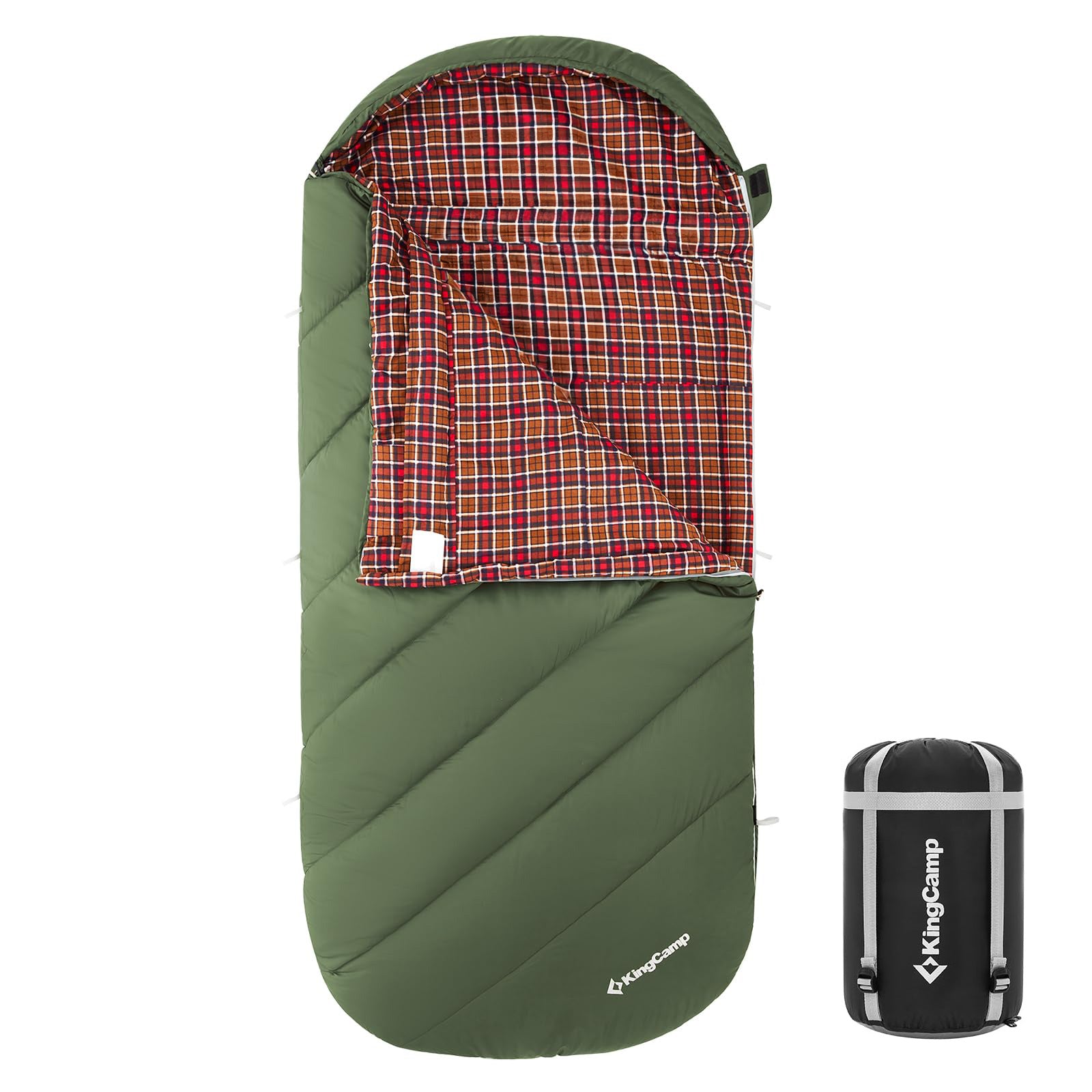 KINGCAMP Deckenschlafsack Freespace 250 Winter Schlafsack Breit Baumwolle -8°C