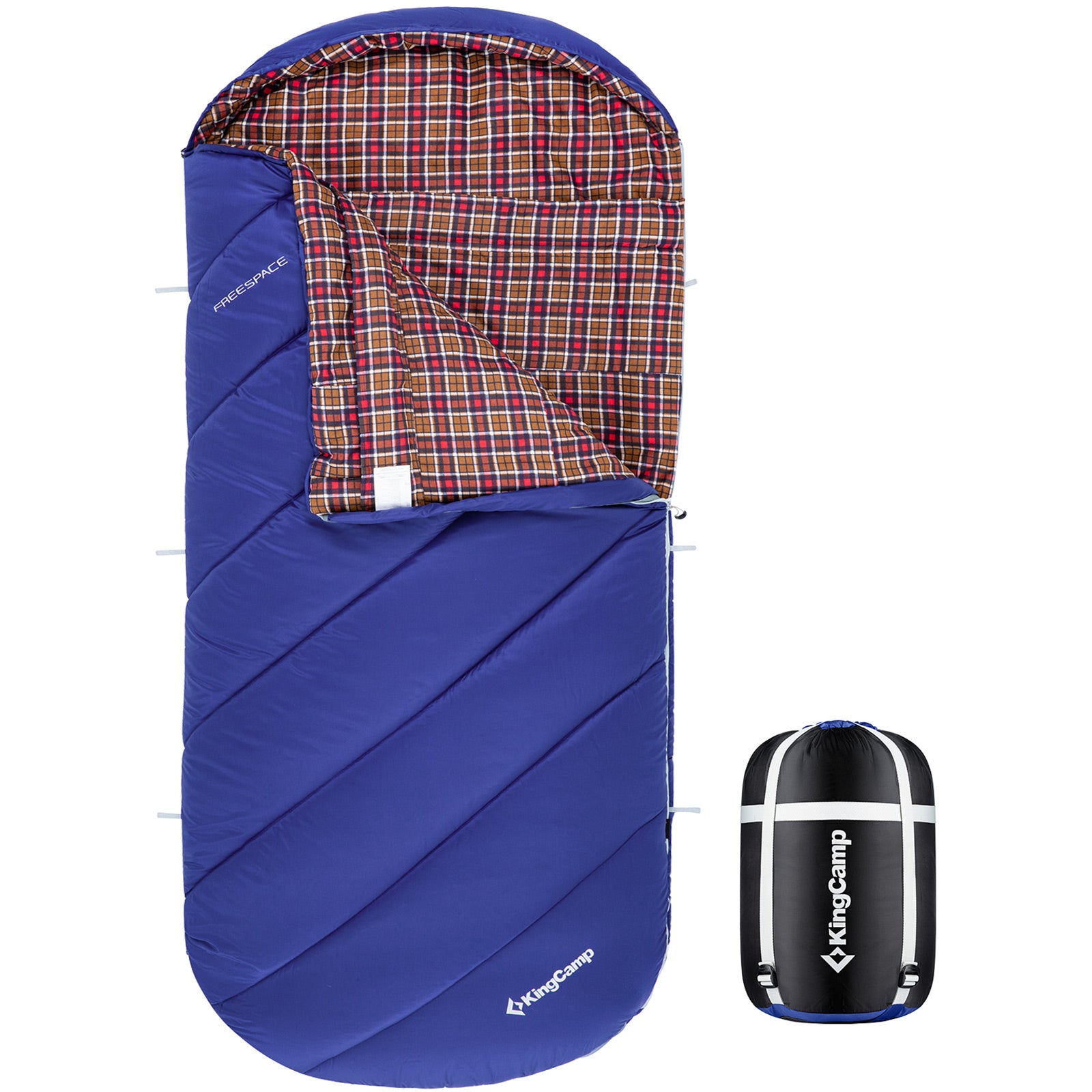 KINGCAMP Deckenschlafsack Freespace 250 Winter Schlafsack Breit Baumwolle -8°C