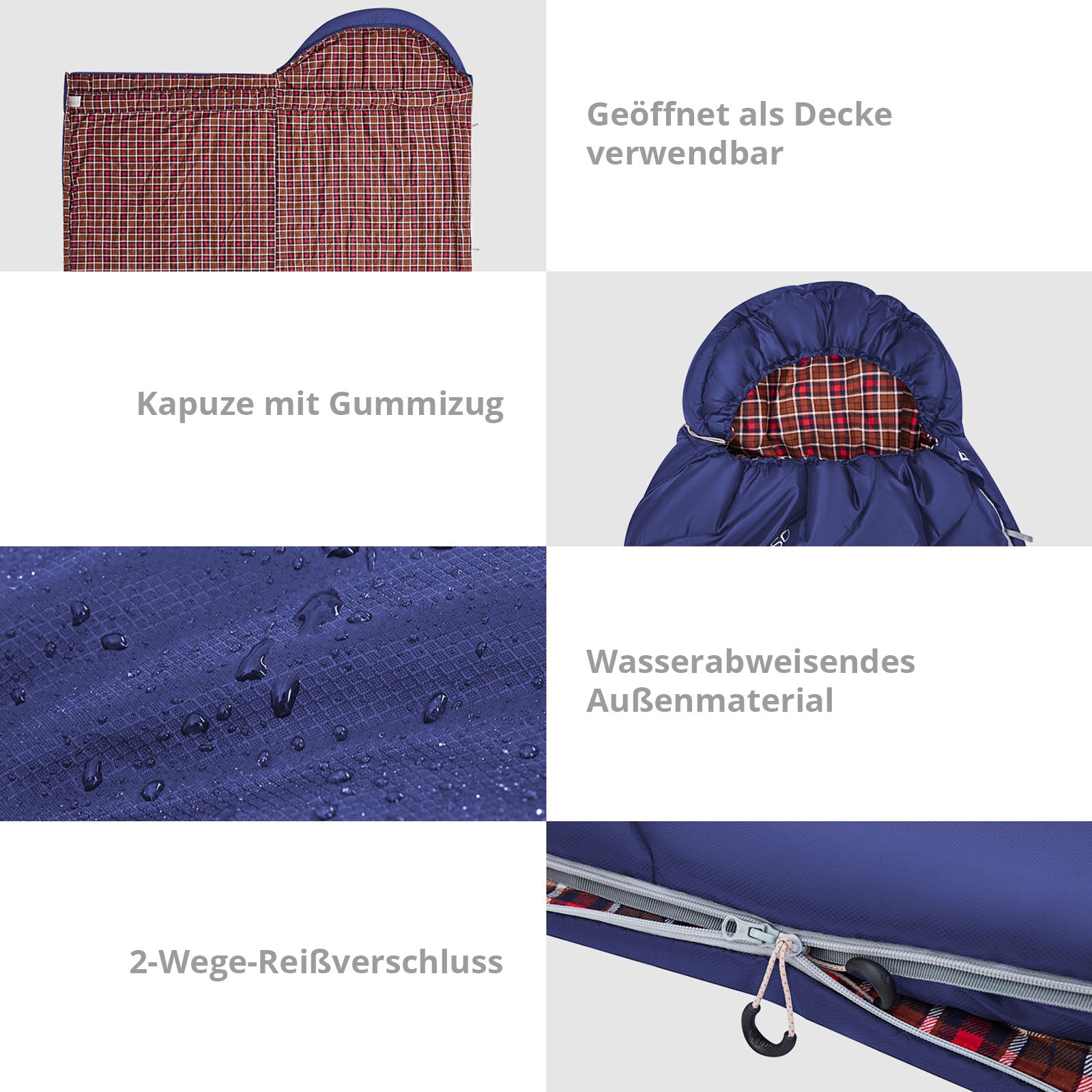 KINGCAMP Deckenschlafsack Freespace 250 Winter Schlafsack Breit Baumwolle -8°C