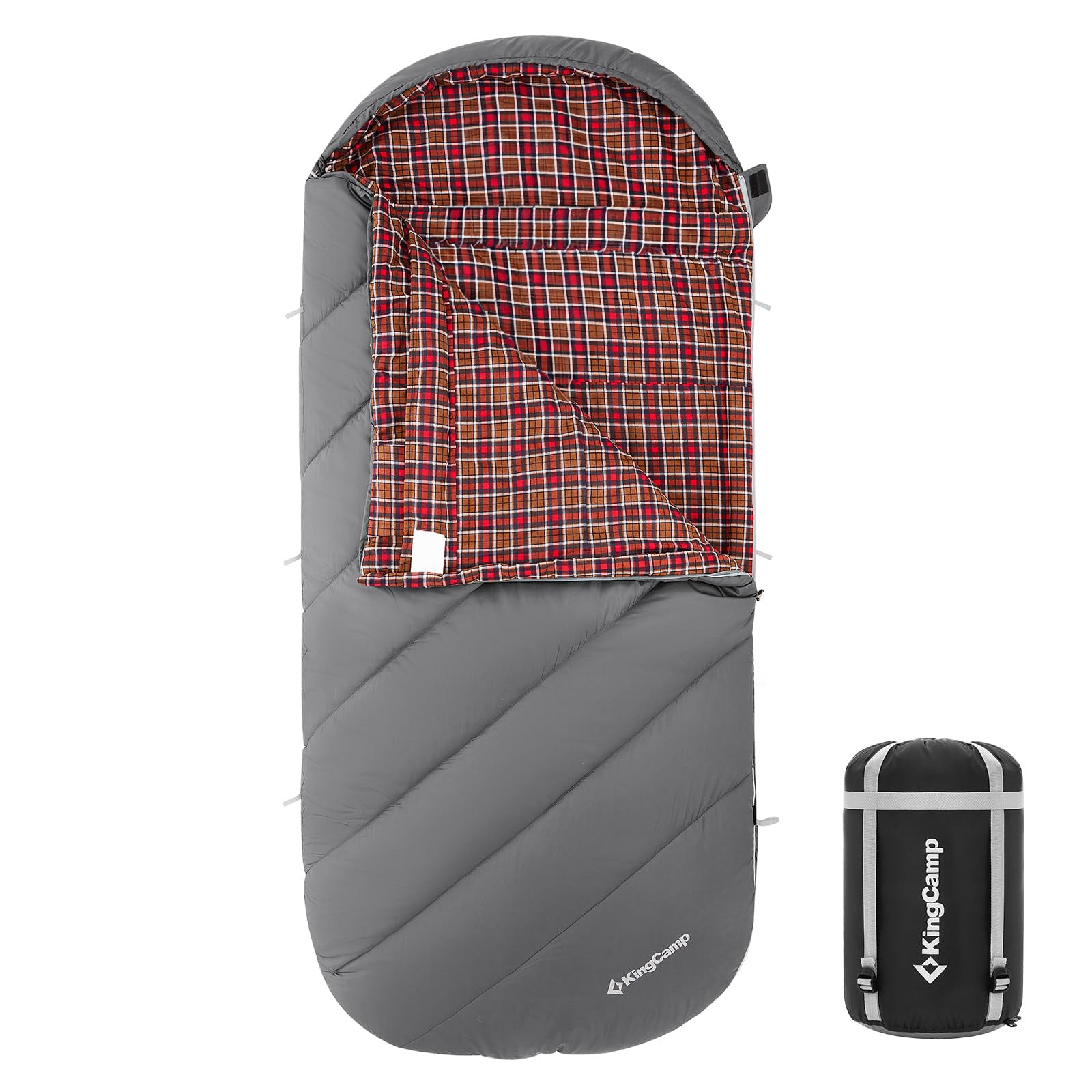 KINGCAMP Deckenschlafsack Freespace 250 Winter Schlafsack Breit Baumwolle -8°C