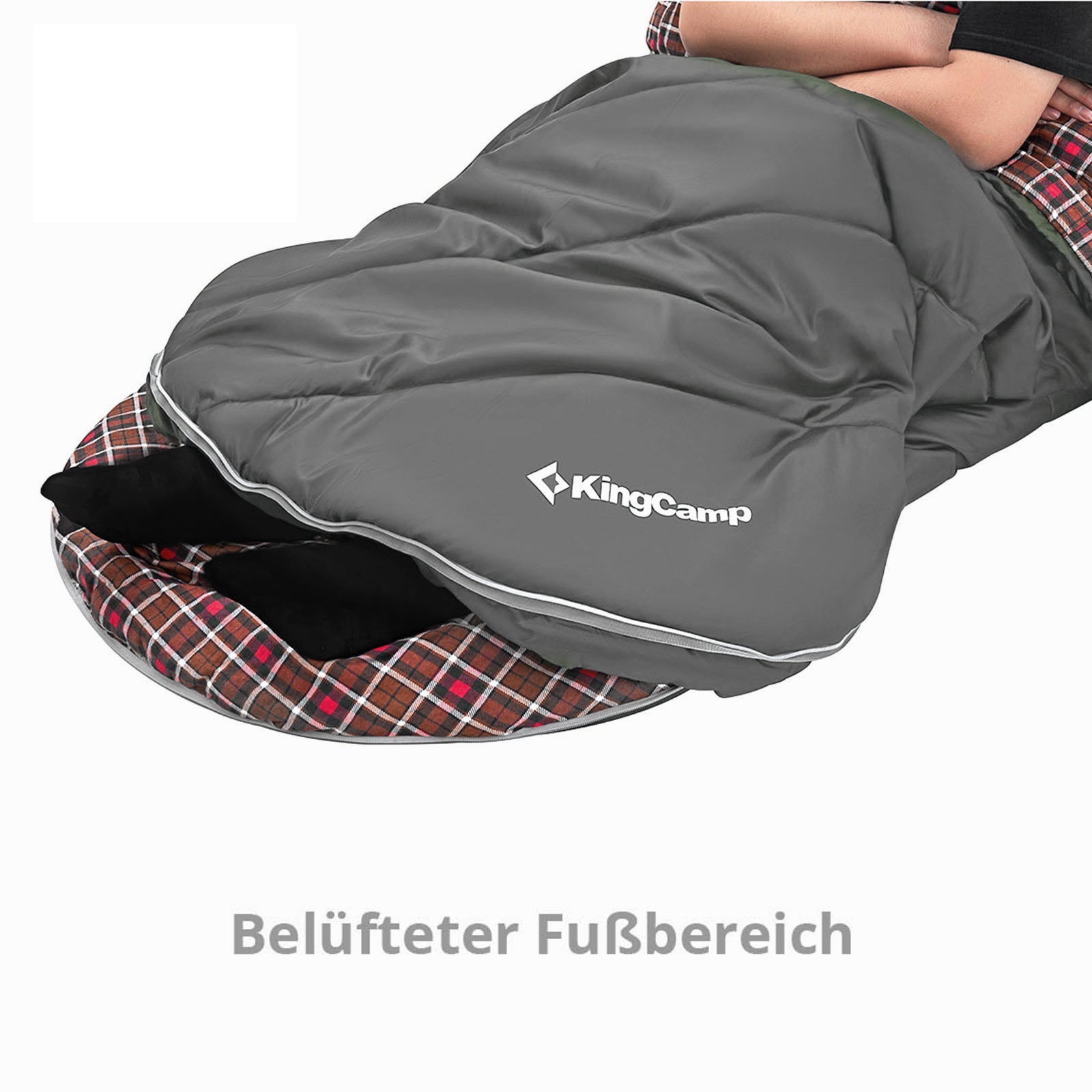 KINGCAMP Deckenschlafsack Freespace 250 Winter Schlafsack Breit Baumwolle -8°C