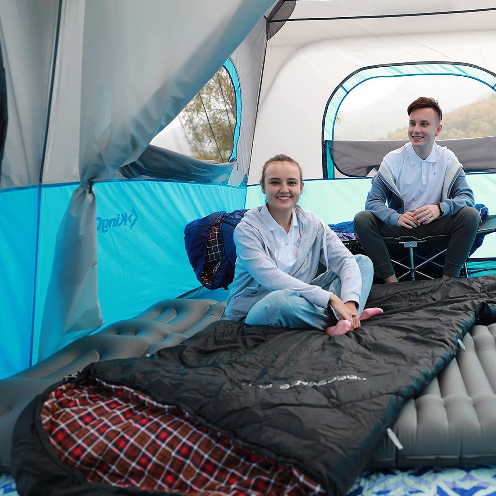 KINGCAMP Deckenschlafsack Freespace 250 Winter Schlafsack Breit Baumwolle -8°C