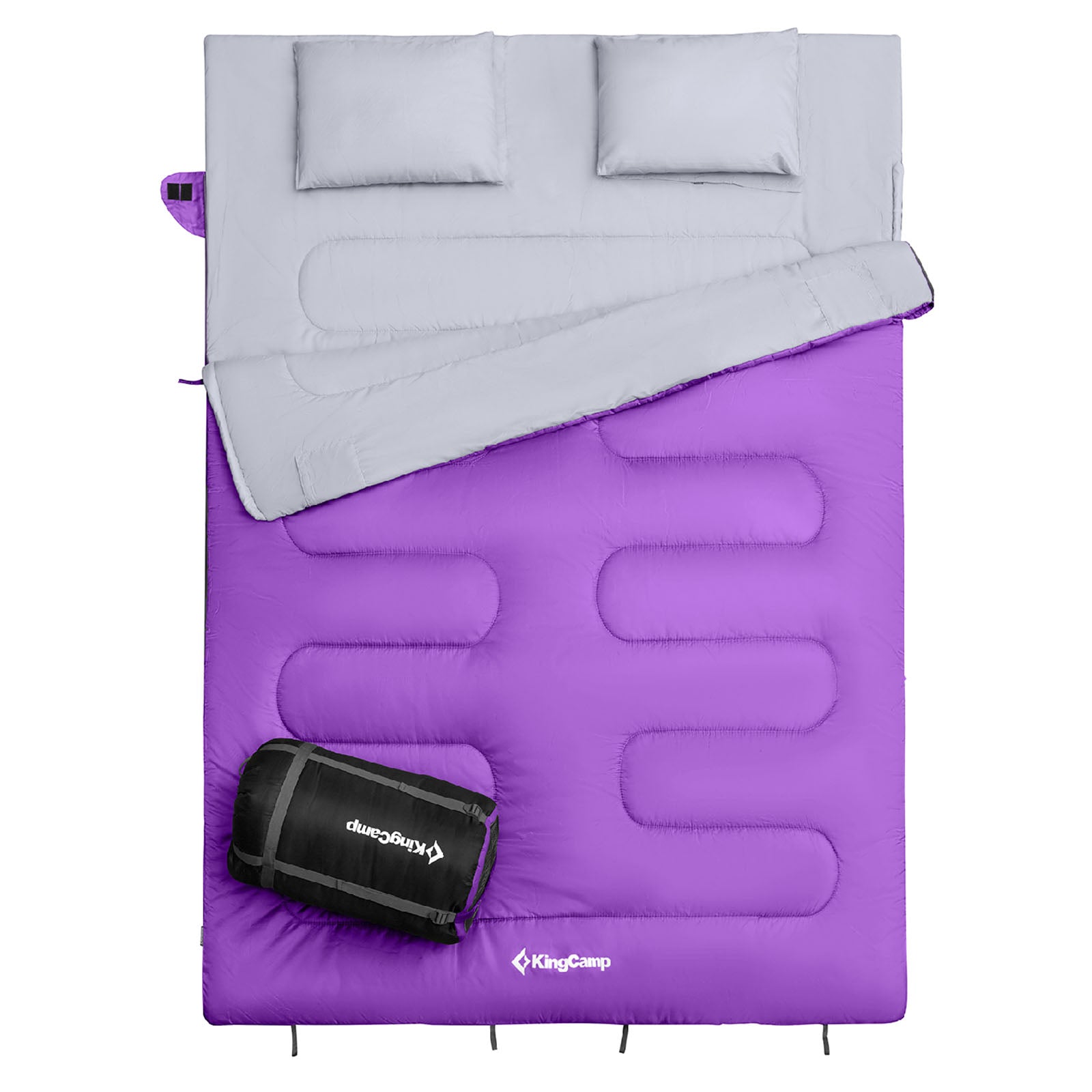 KINGCAMP Deckenschlafsack Oxygen 250 D 2 Personen Doppel Schlafsack XL Lang -3°C