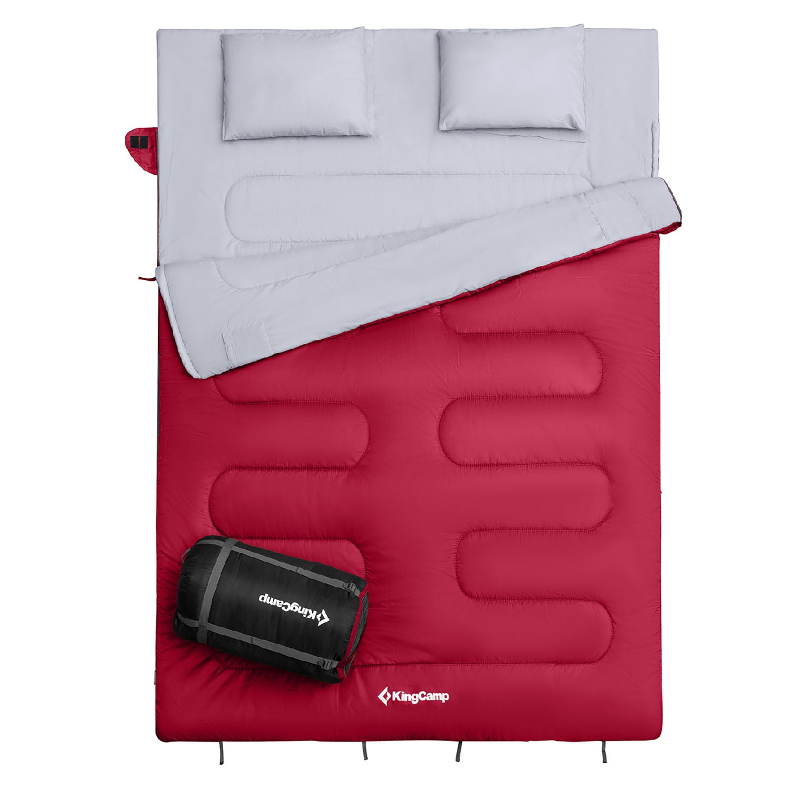 Sac de couchage couverture KINGCAMP Oxygen 250 D Sac de couchage double 2 personnes XL long -3°C