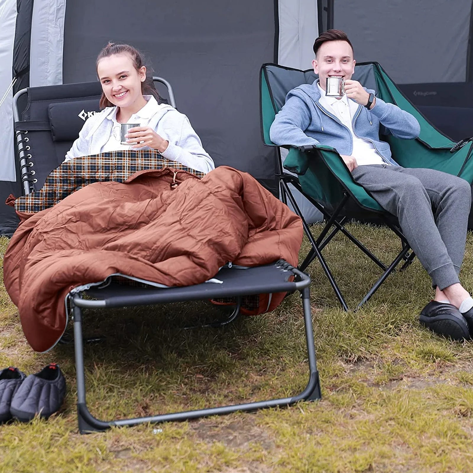 KINGCAMP blanket sleeping bag Cloud 400 winter sleeping bag cotton XL wide -15°C