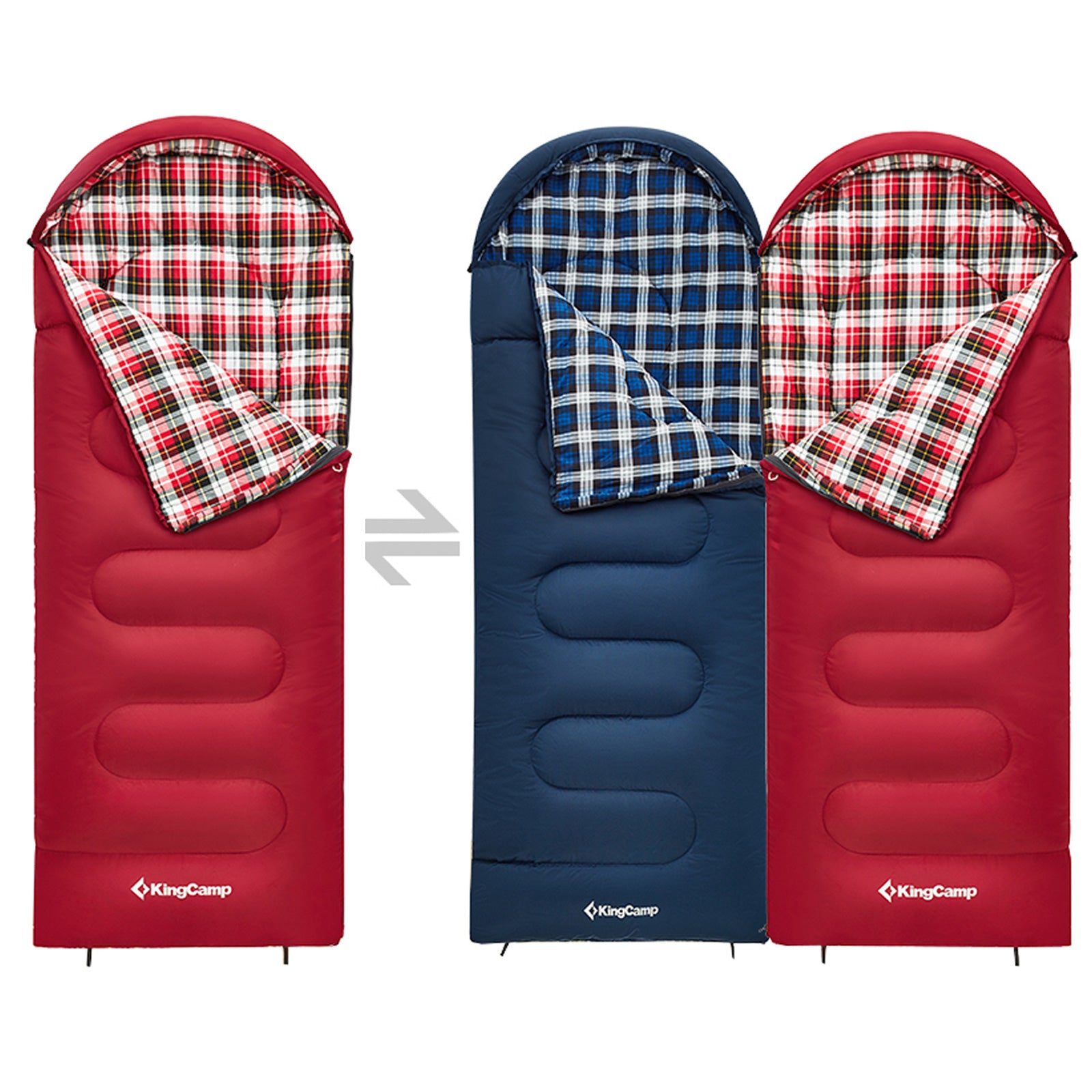 Sac de couchage enfant KINGCAMP Cloud 300, couverture d'hiver, sac de couchage XL large en coton