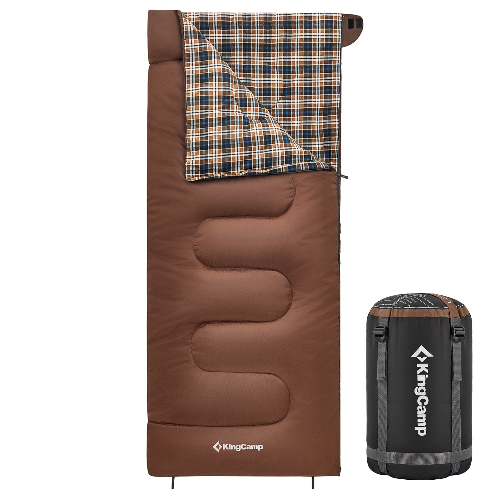 KINGCAMP Deckenschlafsack Snowflake 400 Winter Schlafsack XL Breit Baumwolle -15