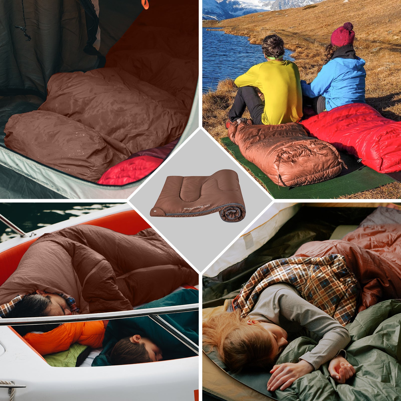KINGCAMP Blanket Sleeping Bag Snowflake 400 Winter Sleeping Bag XL Wide Cotton -15