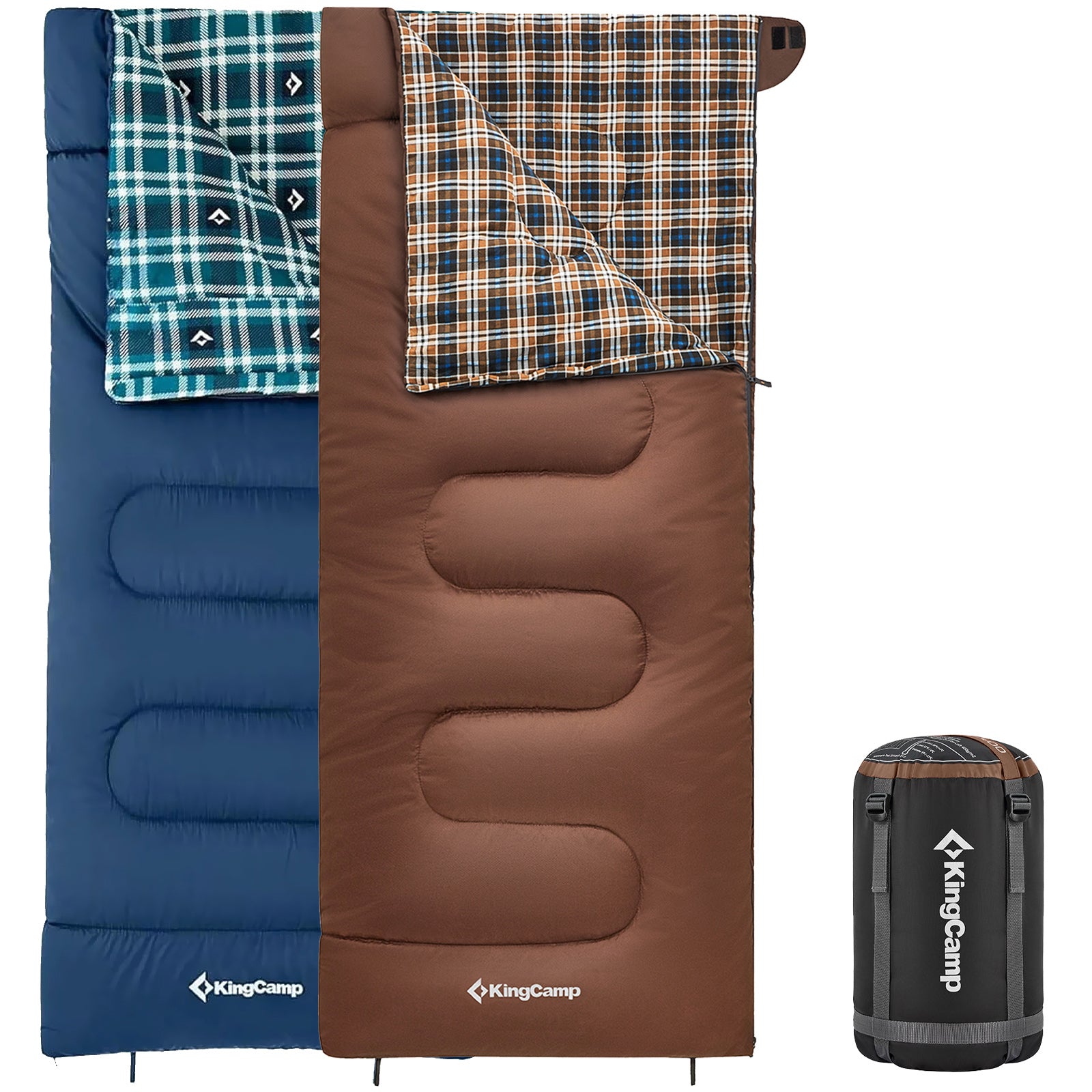 KINGCAMP Deckenschlafsack Snowflake 400 Winter Schlafsack XL Breit Bau