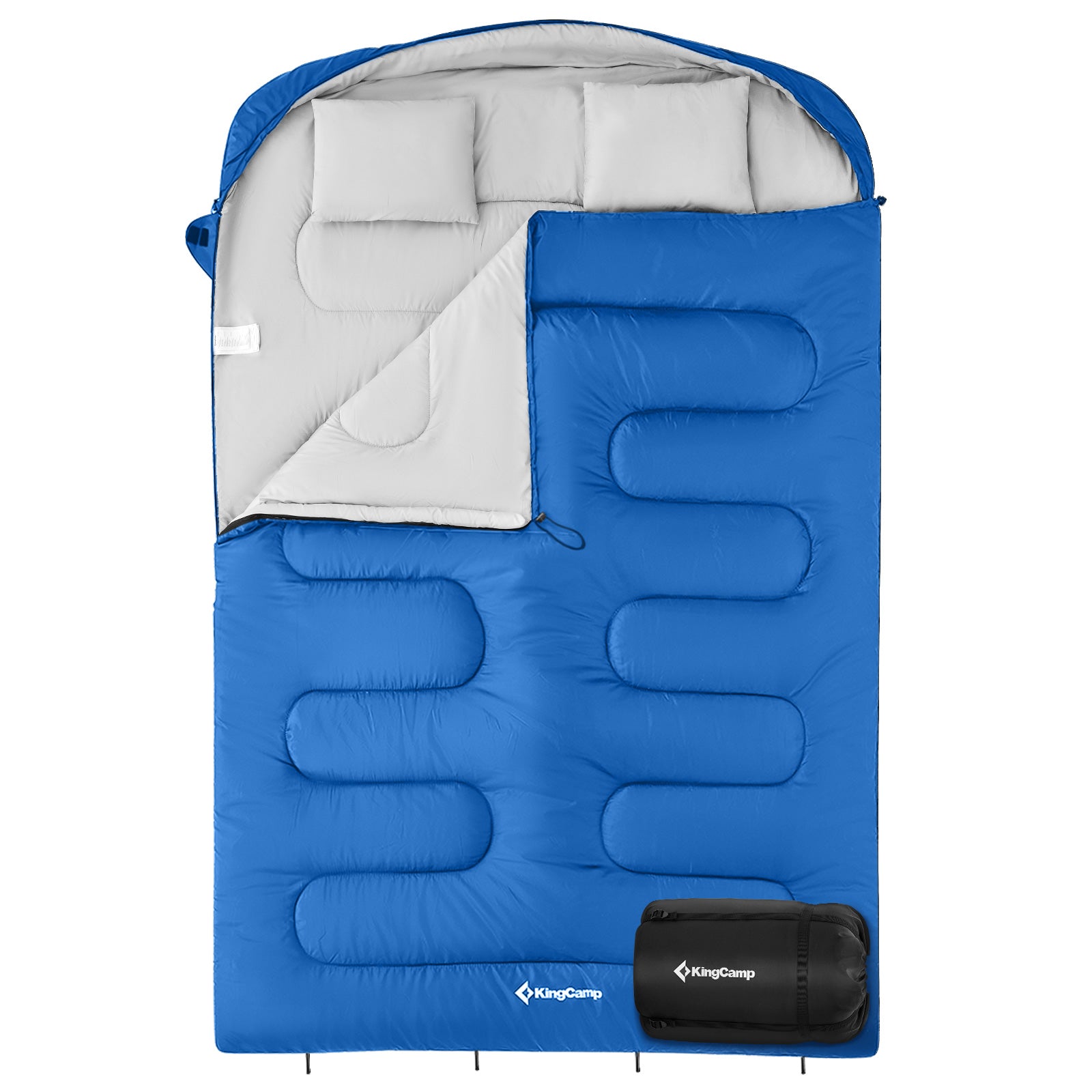 Sac de couchage KINGCAMP Fallon Double pour 2 personnes, modèle long, -14 °C