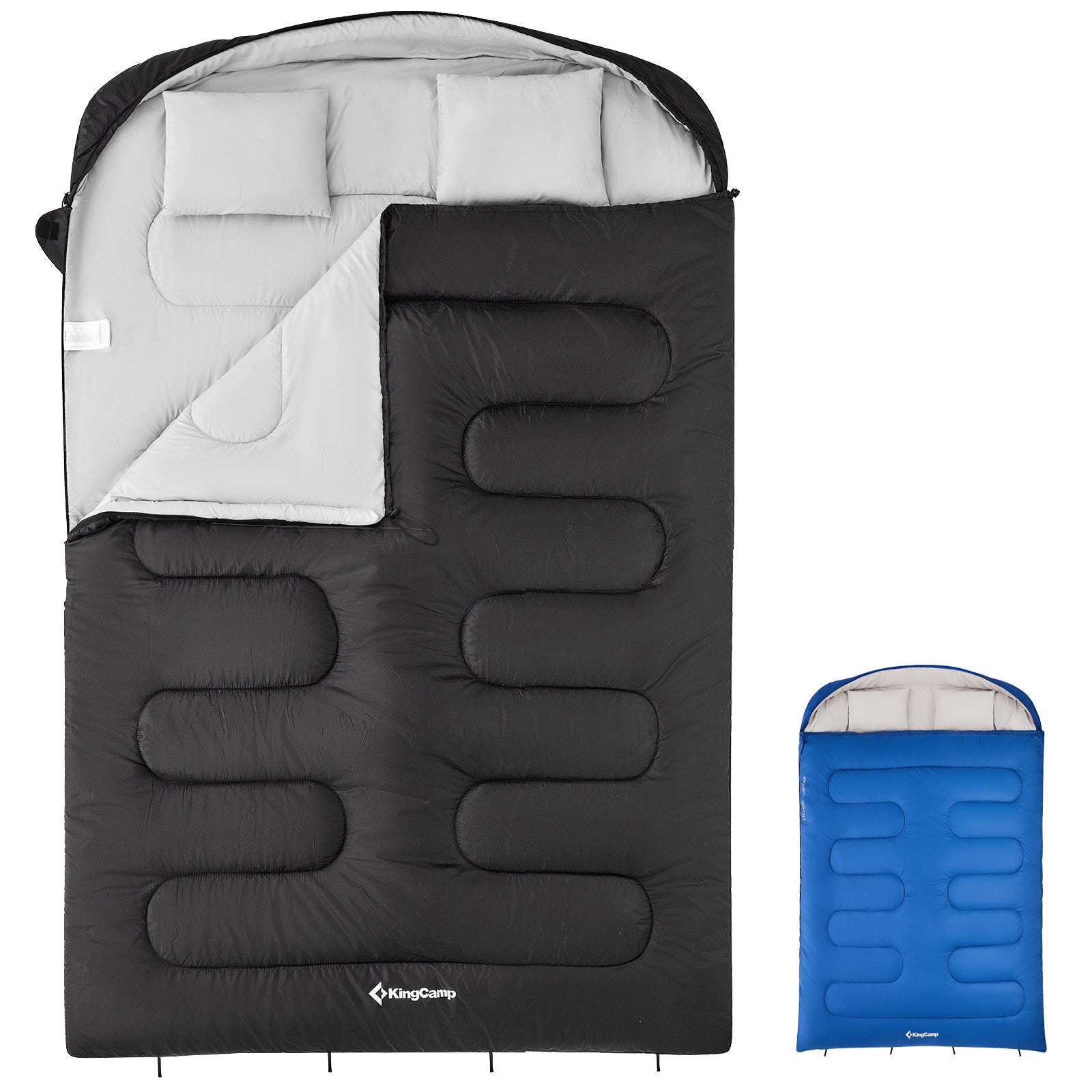 KINGCAMP Deckenschlafsack Fallon Double 2 Personen Doppel Schlafsack Lang -14°C