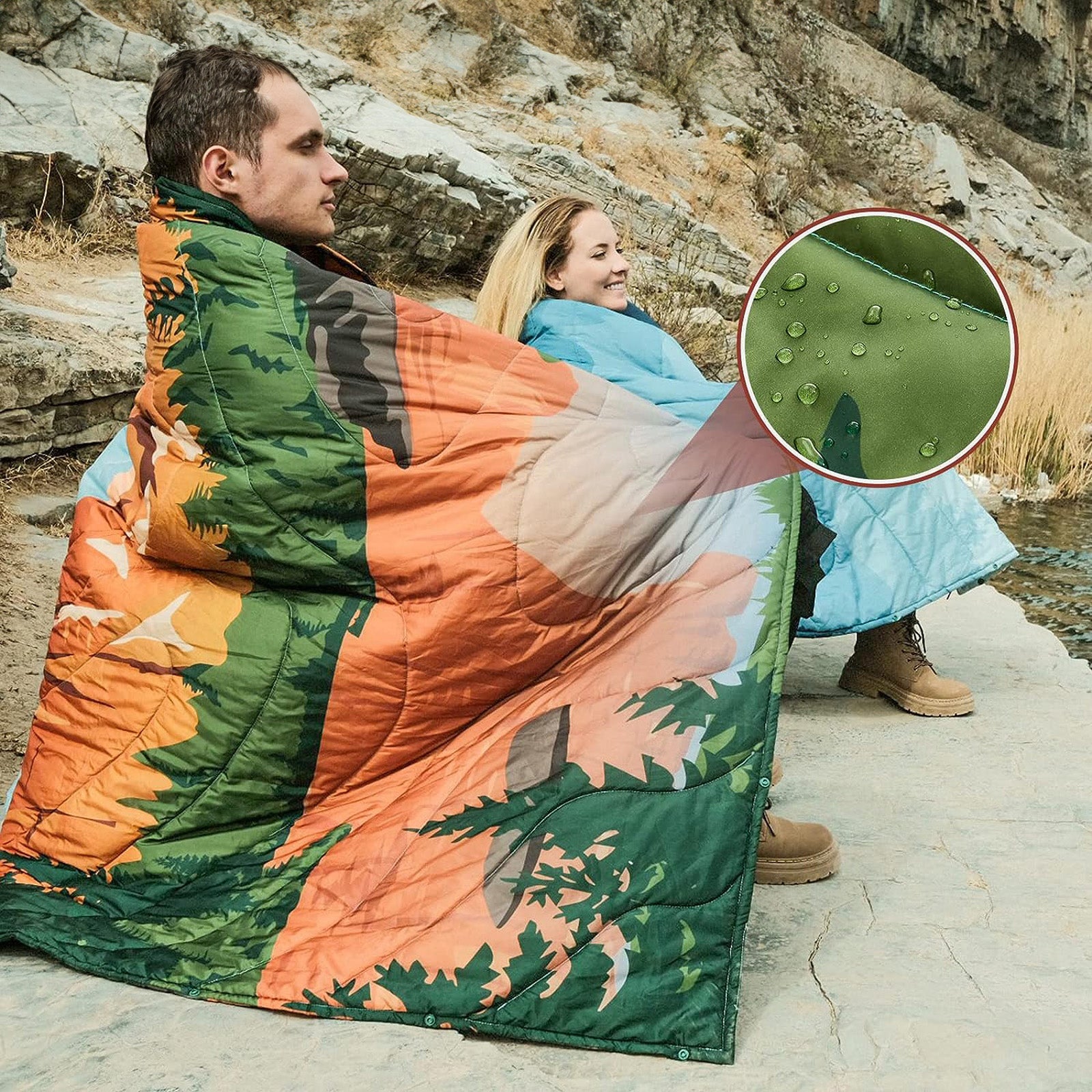 KINGCAMP Camping Blanket Woodville Picnic Beach Mat Park Blanket Lightweight Travel
