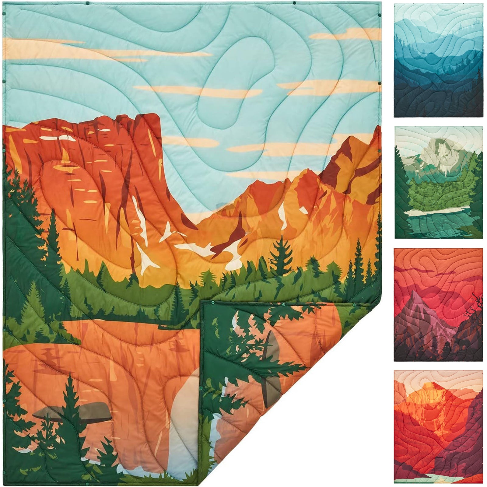 KINGCAMP Camping Blanket Woodville Picnic Beach Mat Park Blanket Lightweight Travel