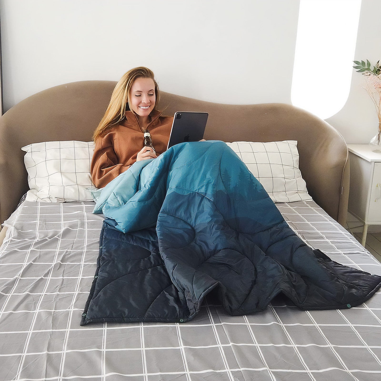 KINGCAMP Camping Decke Woodville Picknick Strand Matte Park Decke Leicht Reise