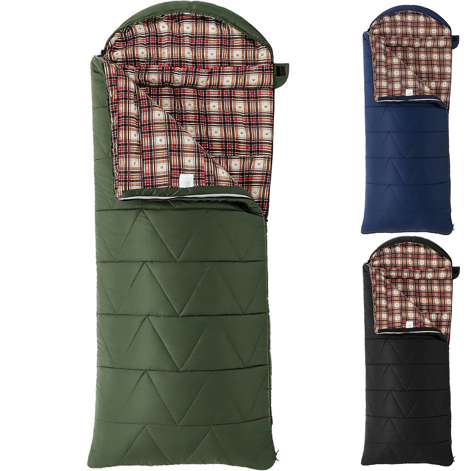 KINGCAMP Deckenschlafsack Preston Winter Schlafsack XL Lang Breit Baumwolle -13°