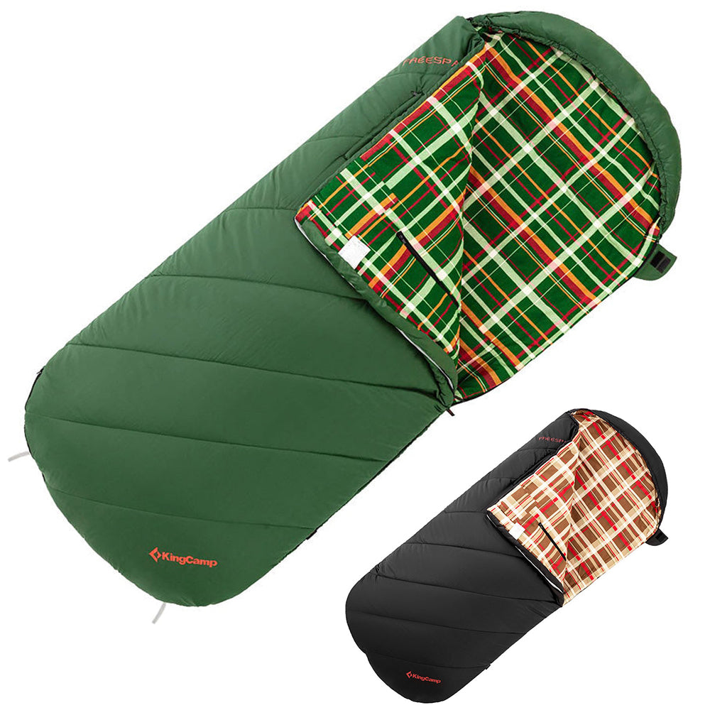 KINGCAMP Deckenschlafsack Freespace 300 Winter Schlafsack XL Breit Baumwolle -13