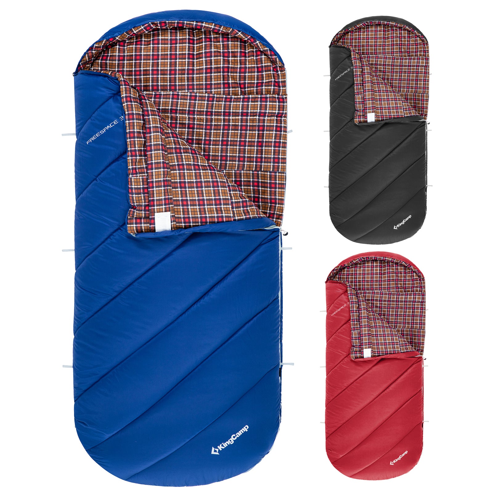 KINGCAMP Deckenschlafsack Freespace 350 Winter Schlafsack Breit Baumwo
