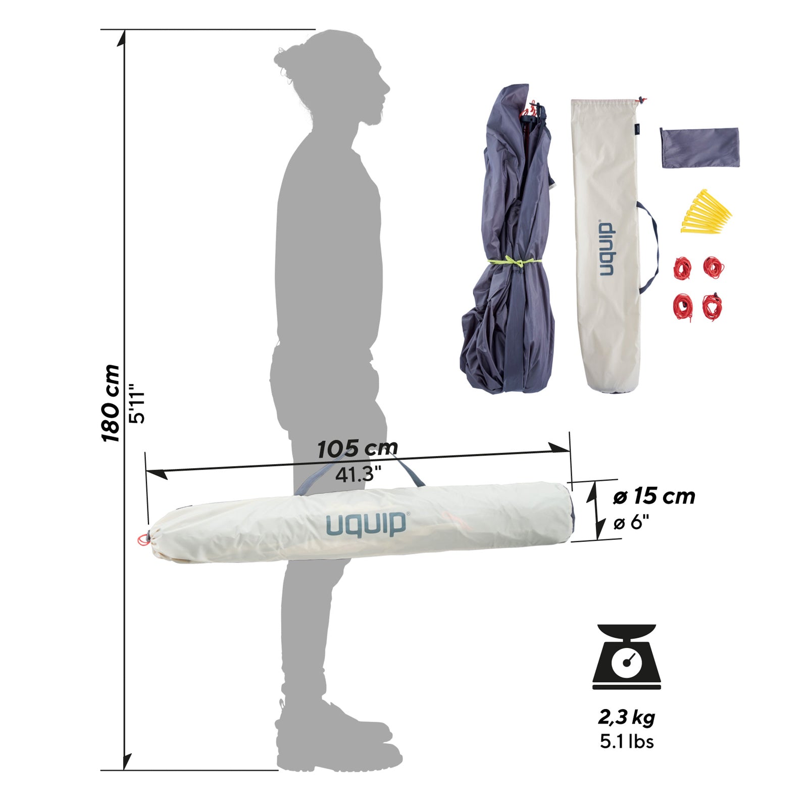 Abri de plage automatique UQUIP Tente de plage rapide Protection contre le vent et le soleil UV50+