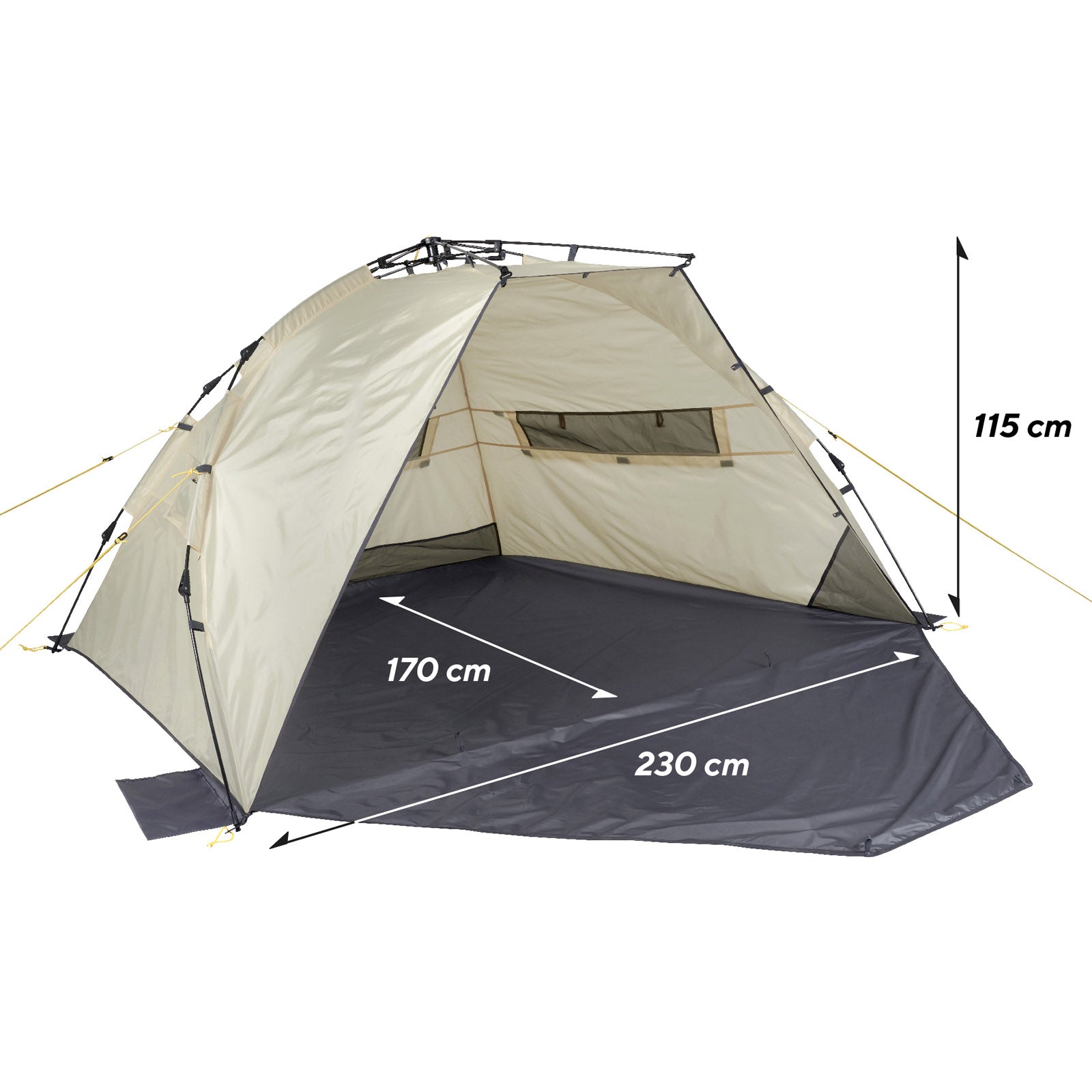 Abri de plage automatique UQUIP Speedy XL Tente de plage Voyage Vent Protection solaire UV50