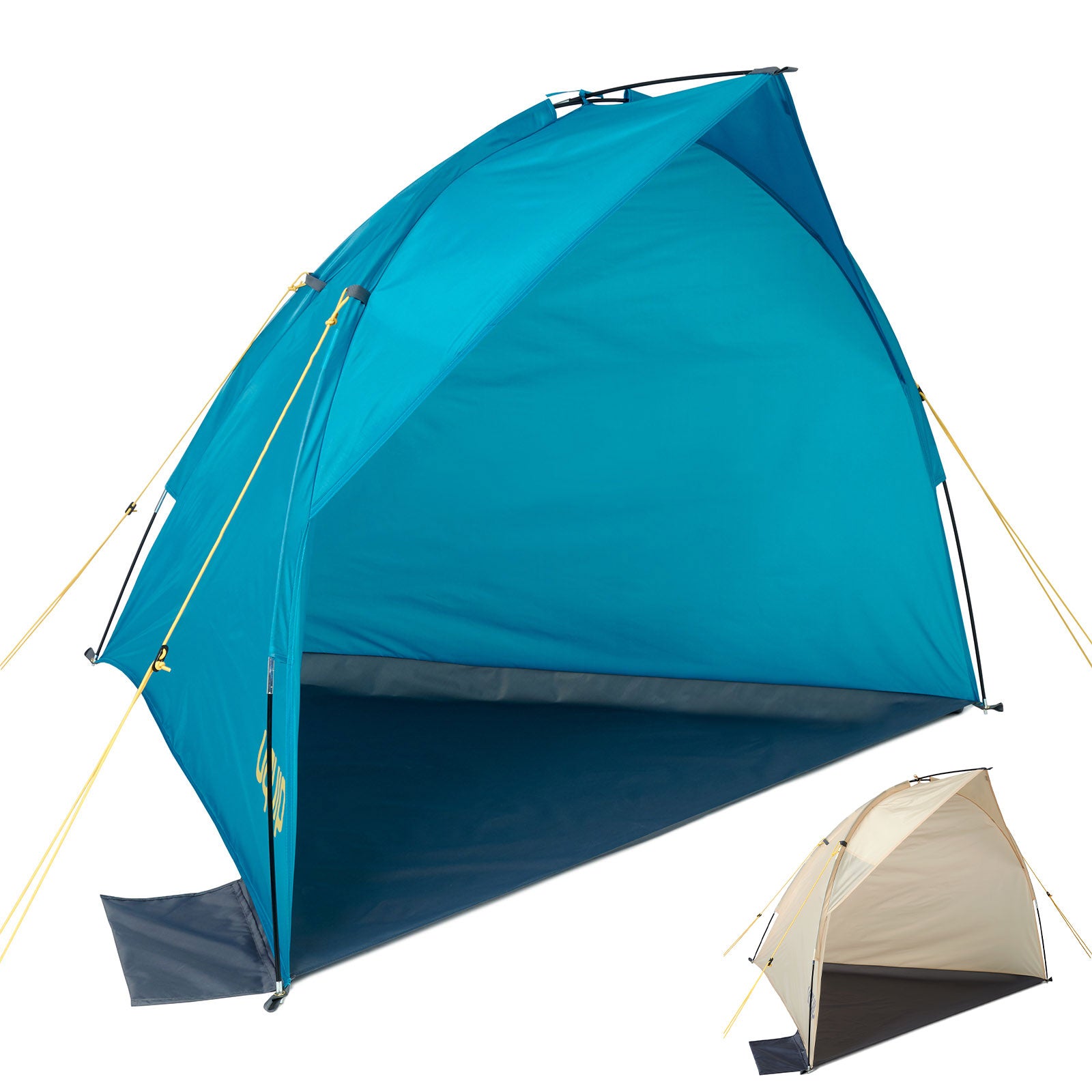 Tente de plage UQUIP « Shelly » avec protection contre le vent, légère (0,9 kg), indice UPF 50+