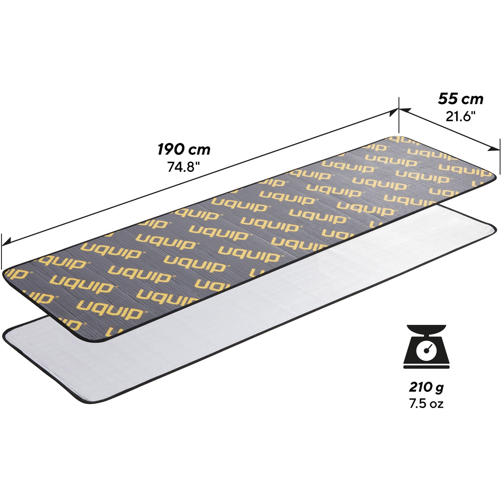 Matelas de couchage UQUIP Alu Flexy 190 cm Matelas de camping thermo-isolant Matelas thermo-isolant simple