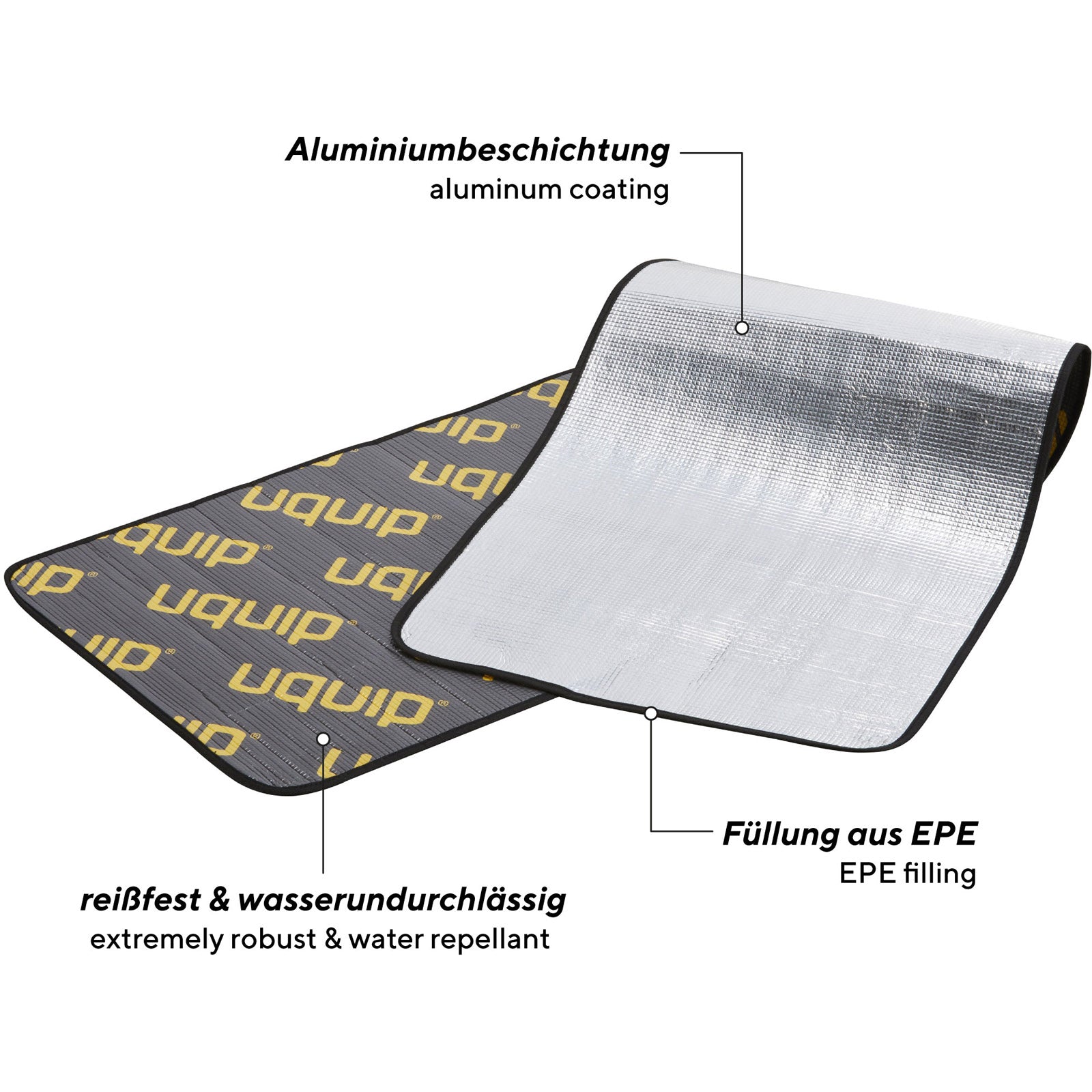 UQUIP Alu Isomatte Flexy 190 cm Camping Thermo Isolier Matte Single Thermomatte