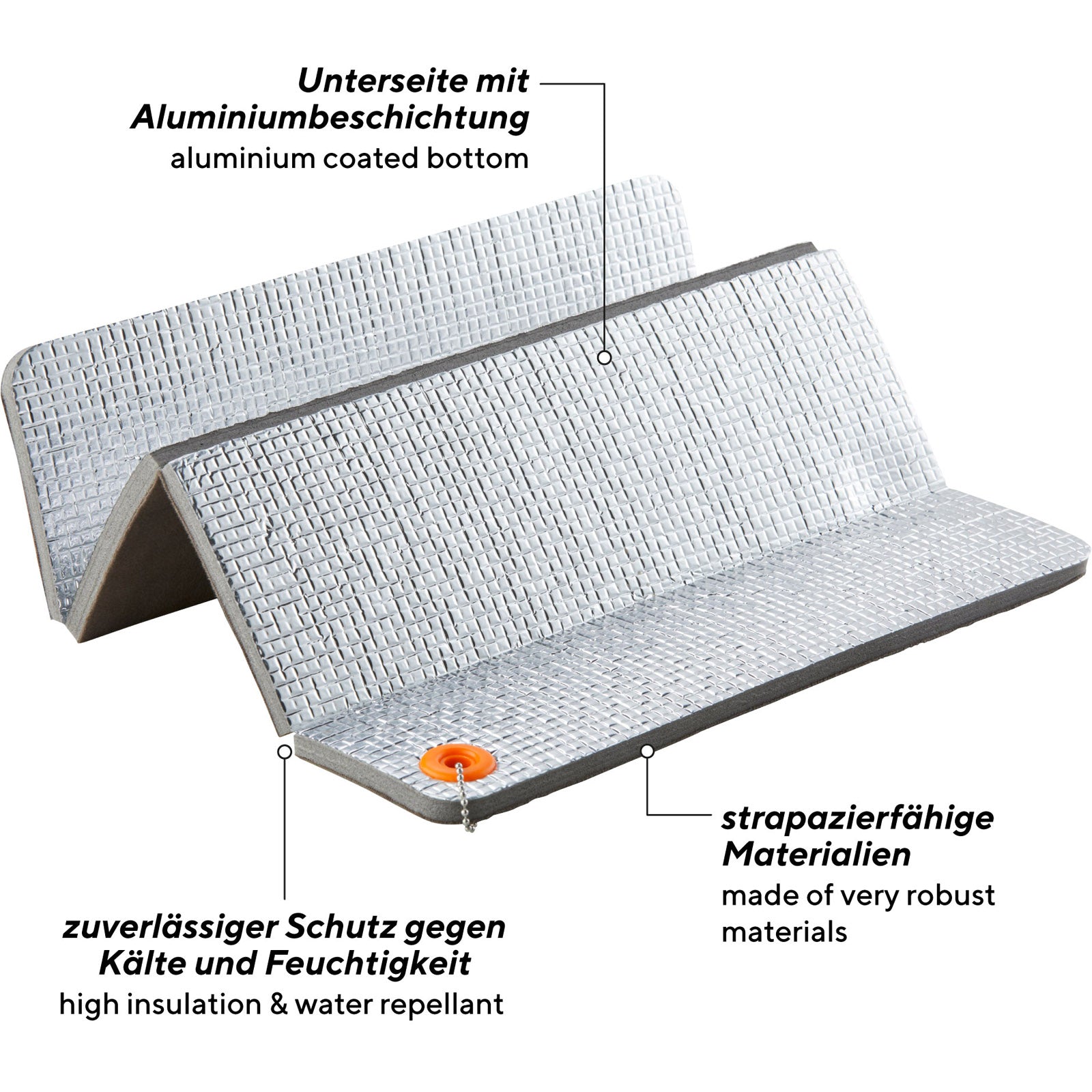 Coussin de siège UQUIP Josy, tapis de camping pliable, coussin de siège thermique extérieur en aluminium