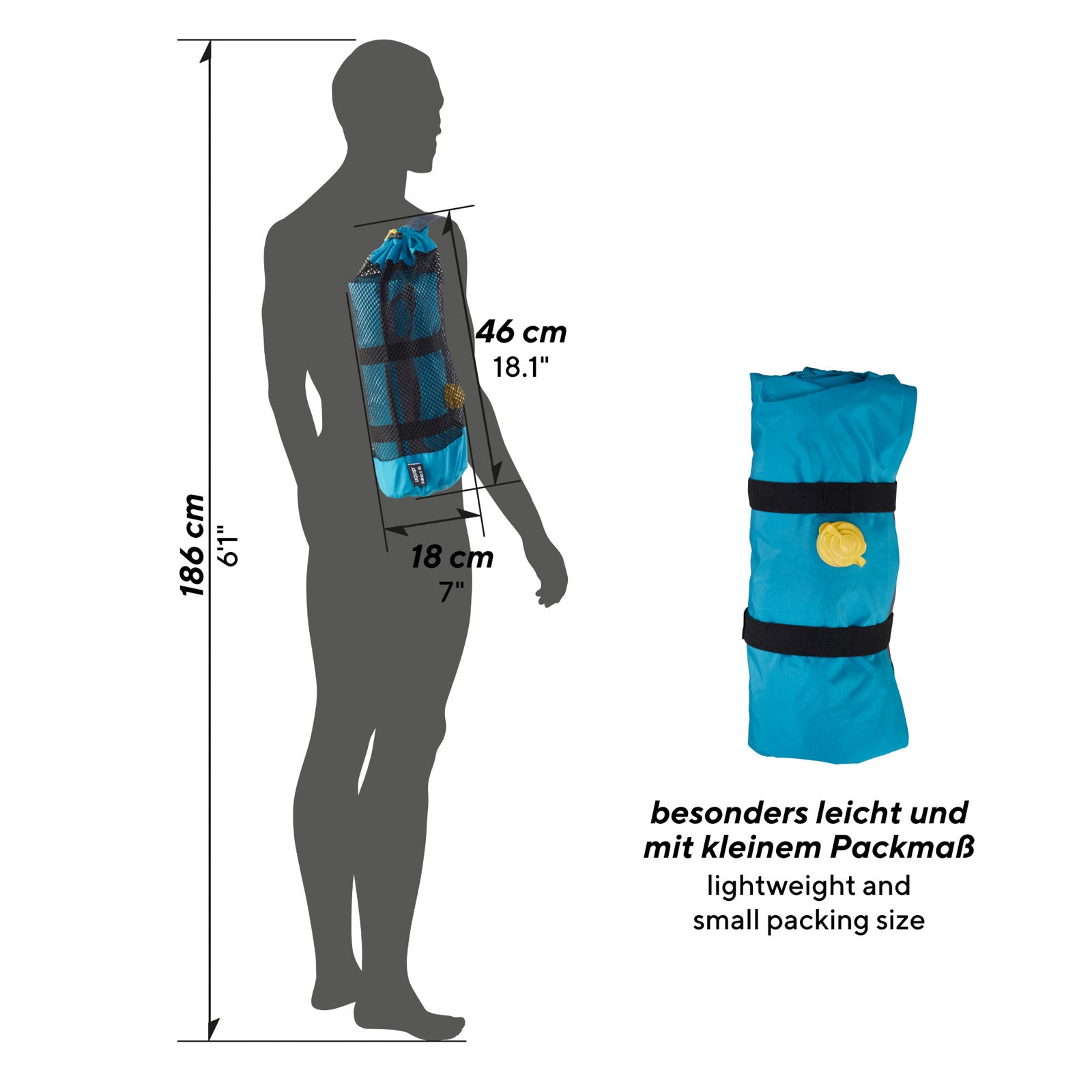 UQUIP Camping Luftbett Betty Single XL Komfort Isomatte Luft Matratze Bett 15 cm