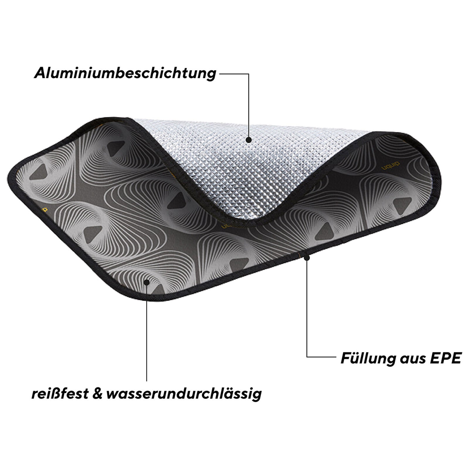 UQUIP Alu Sitzkissen Flexy 44 Camping Unterlage Outdoor Thermo Sitz Kissen 44x34