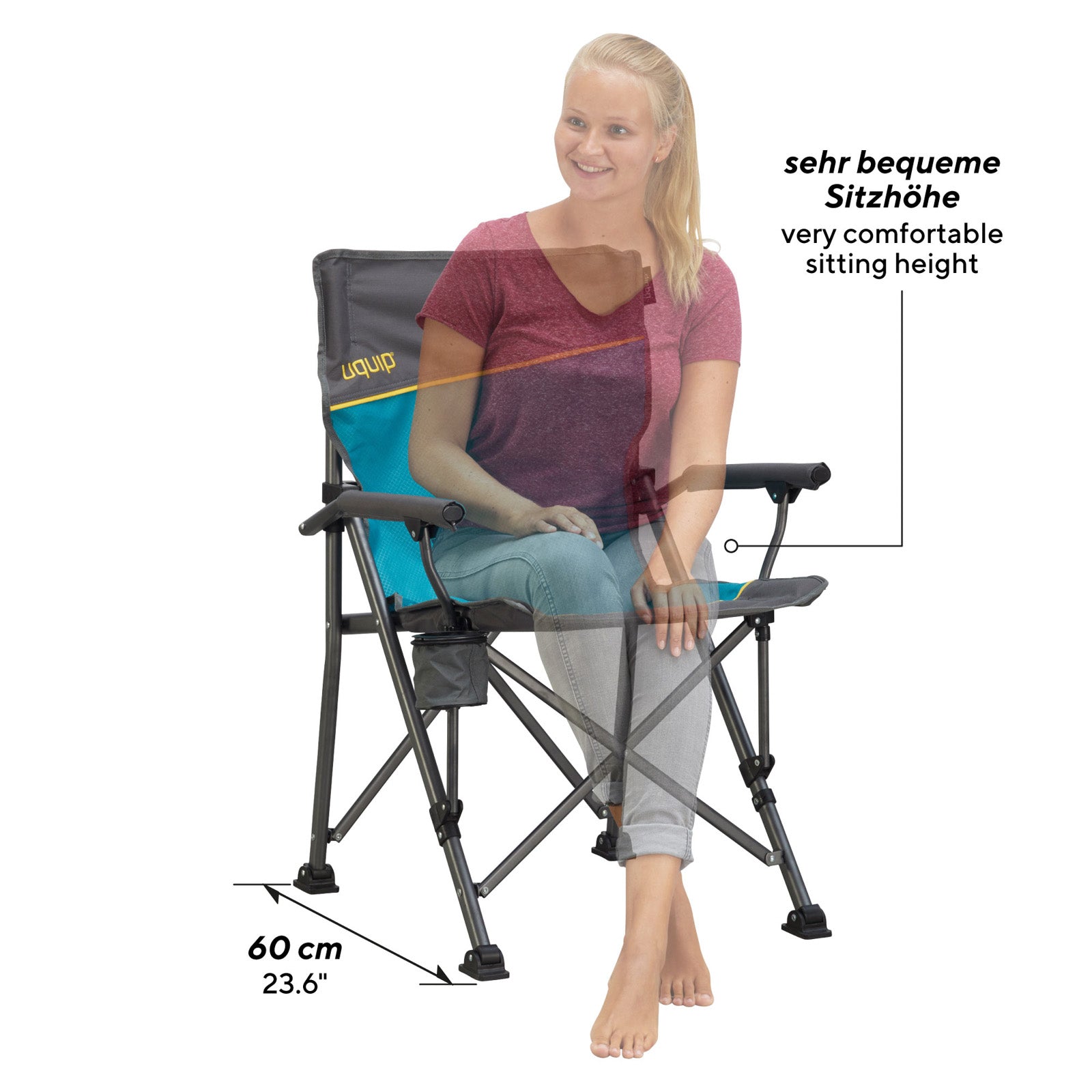 UQUIP Campingmöbel Set Bloody Camping Garnitur 1x Campingtisch 2x Campingstuhl