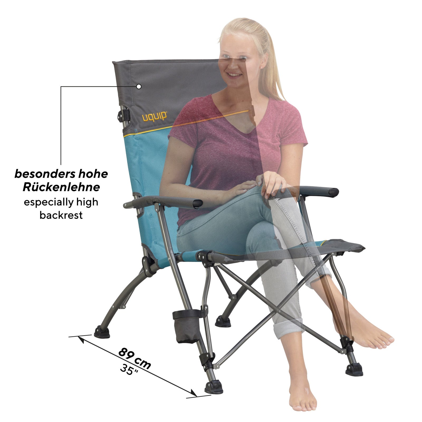 Chaise de camping UQUIP Sidney Chaise de plage Chaise pliante Chaise pliante Pliable Acier 120 kg