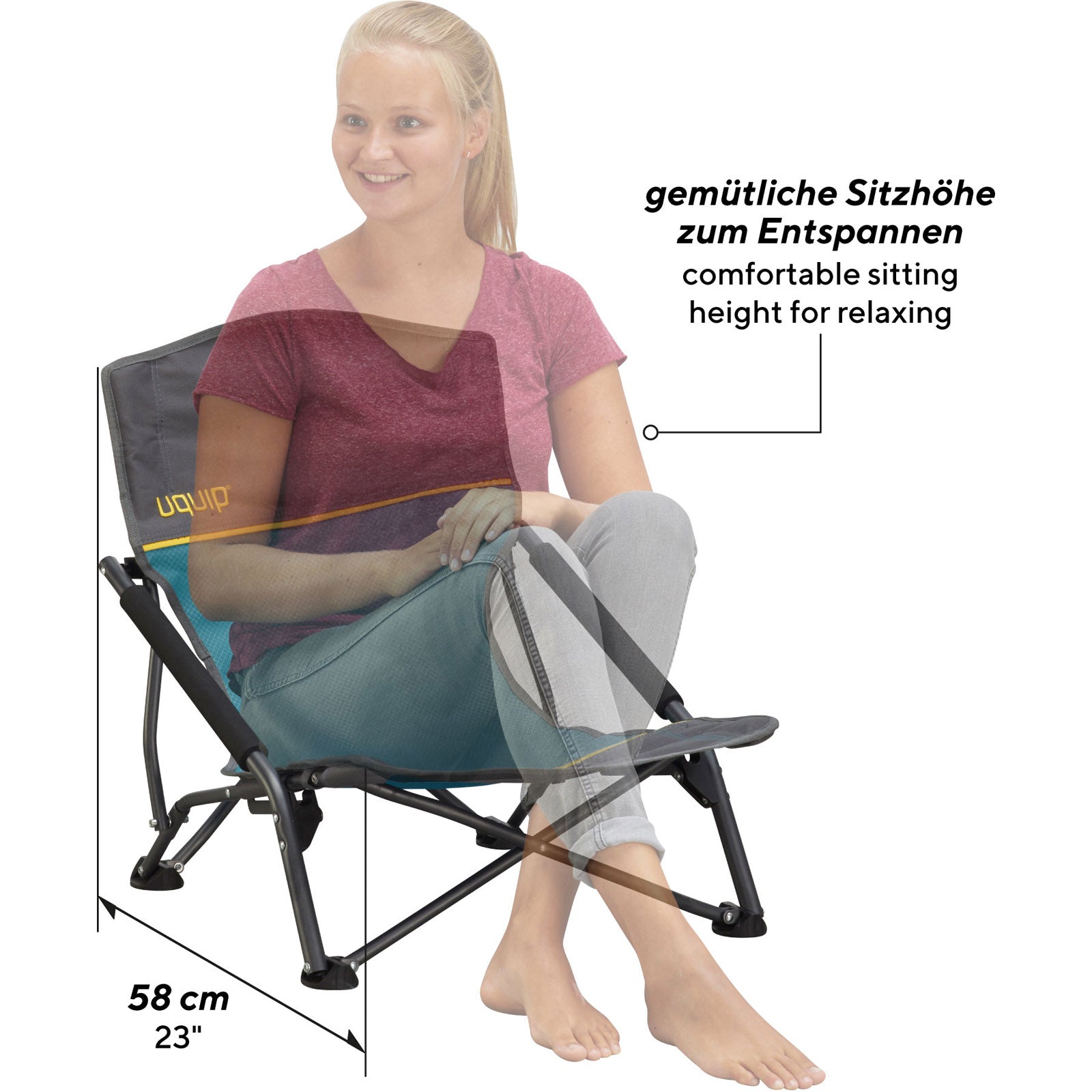 Chaise de plage UQUIP Sandy Chaise de camping Chaise pliante Pliable Basse 120 kg