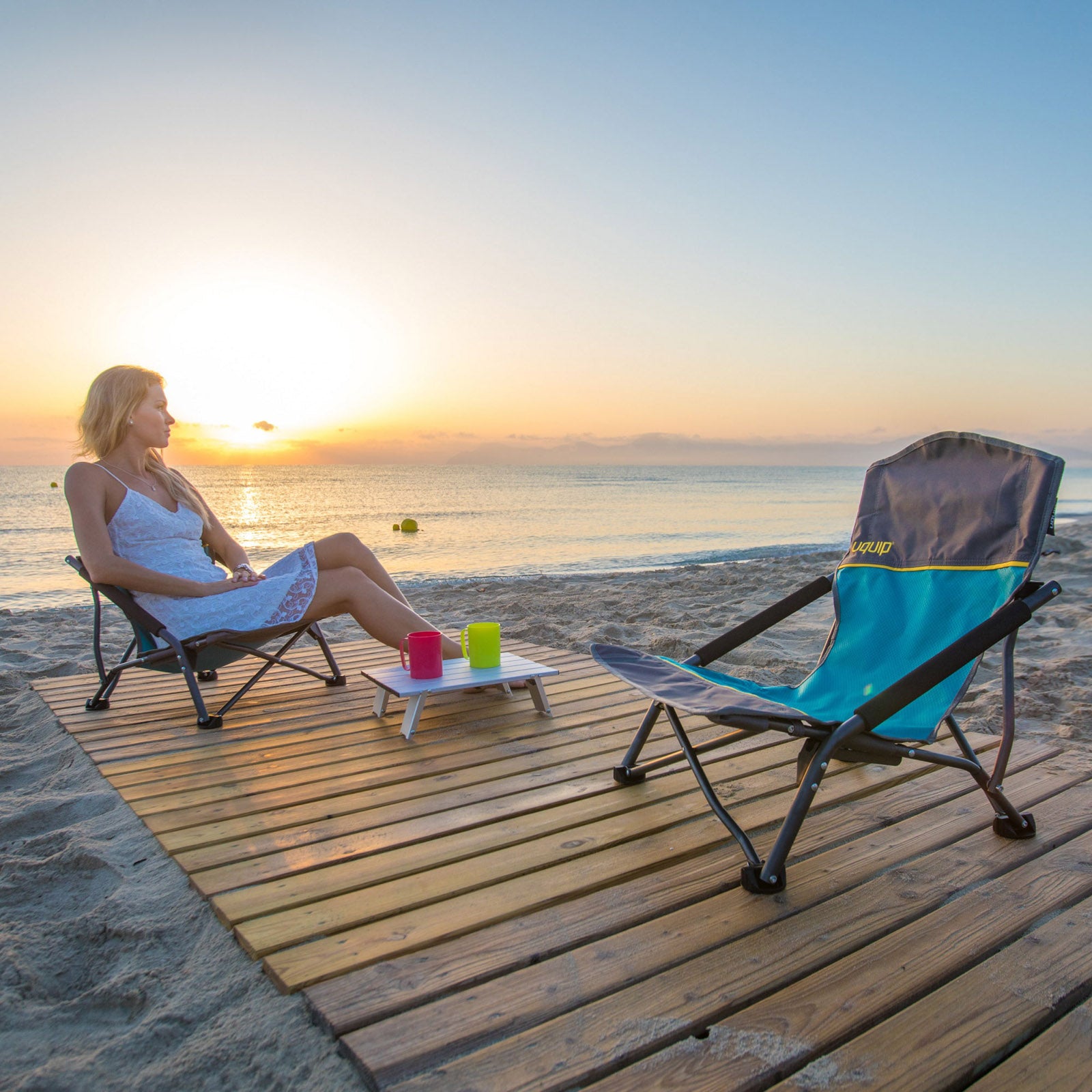 UQUIP Strandstuhl Sandy Campingstuhl Faltstuhl Klappstuhl Faltbar Niedrig 120 kg