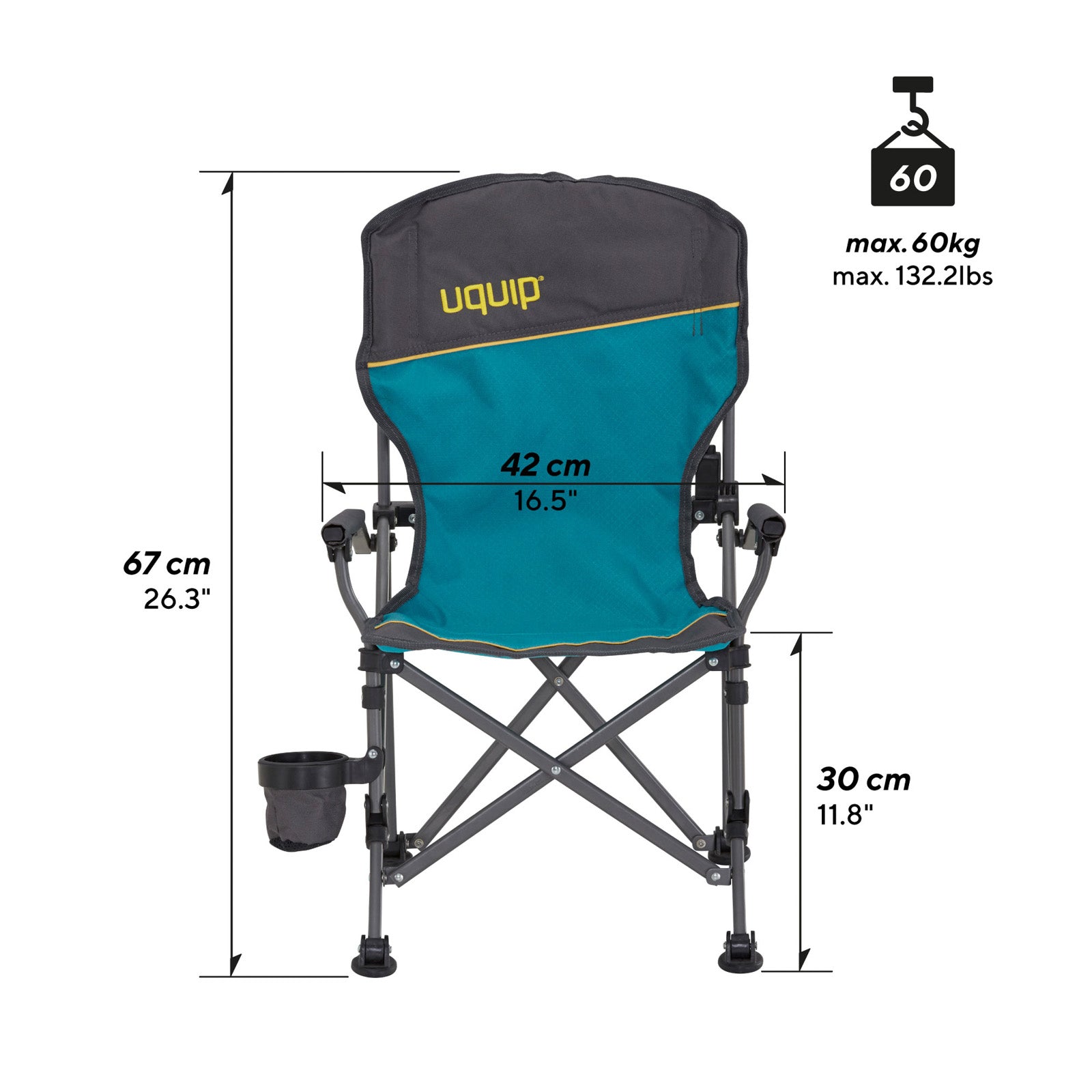 UQUIP Kinderstuhl Kirby Kinder Campingstuhl Strandstuhl Klappstuhl Stahl Faltbar
