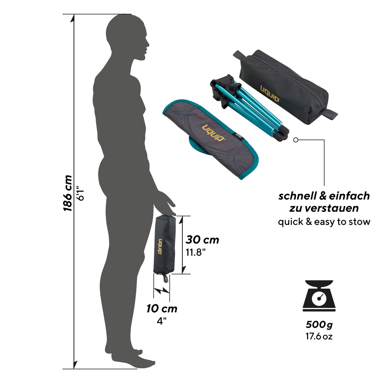 Uquip Camping Stool Three Sixty Mini 360° Lightweight Tripod Stool 130 kg